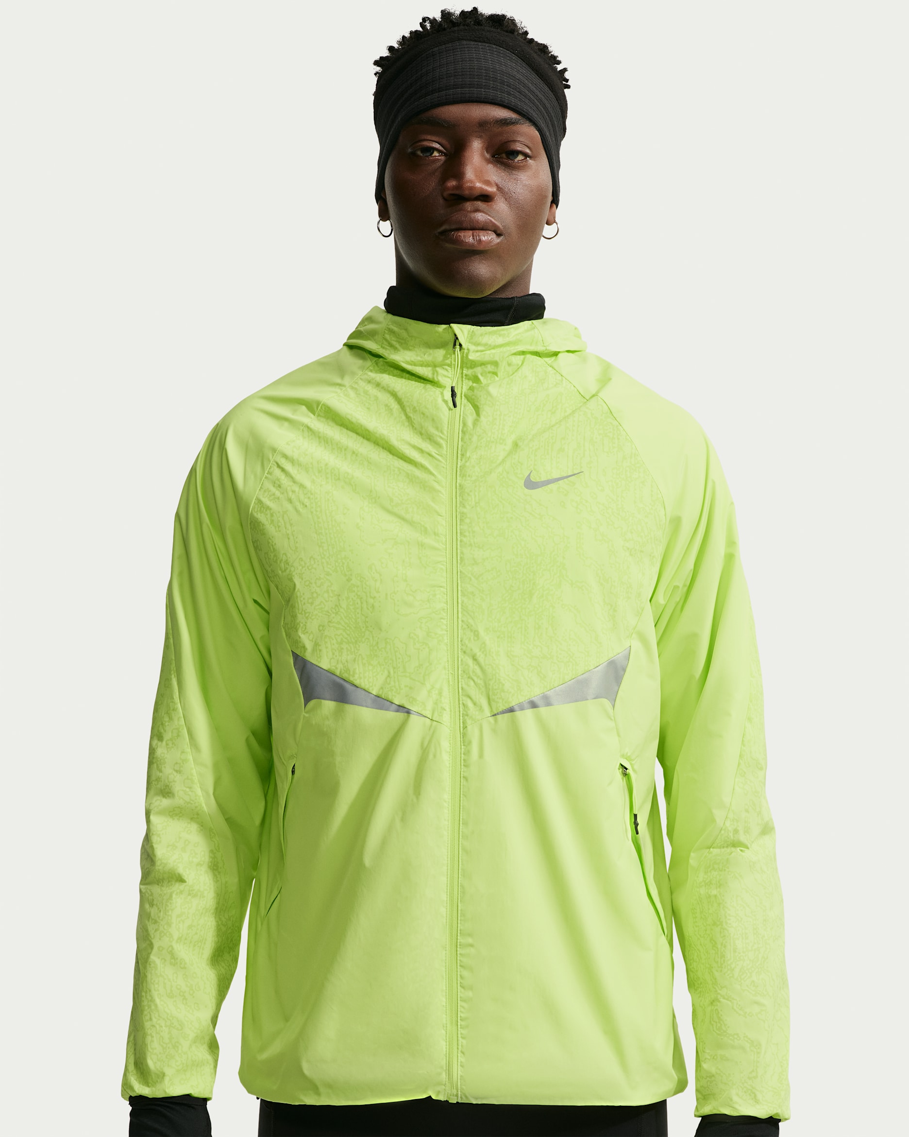 Ανδρικό χειμερινό τζάκετ Nike Stride Therma-FIT Repel για τρέξιμο - Light Lemon Twist/Light Smoke Grey/Μαύρο