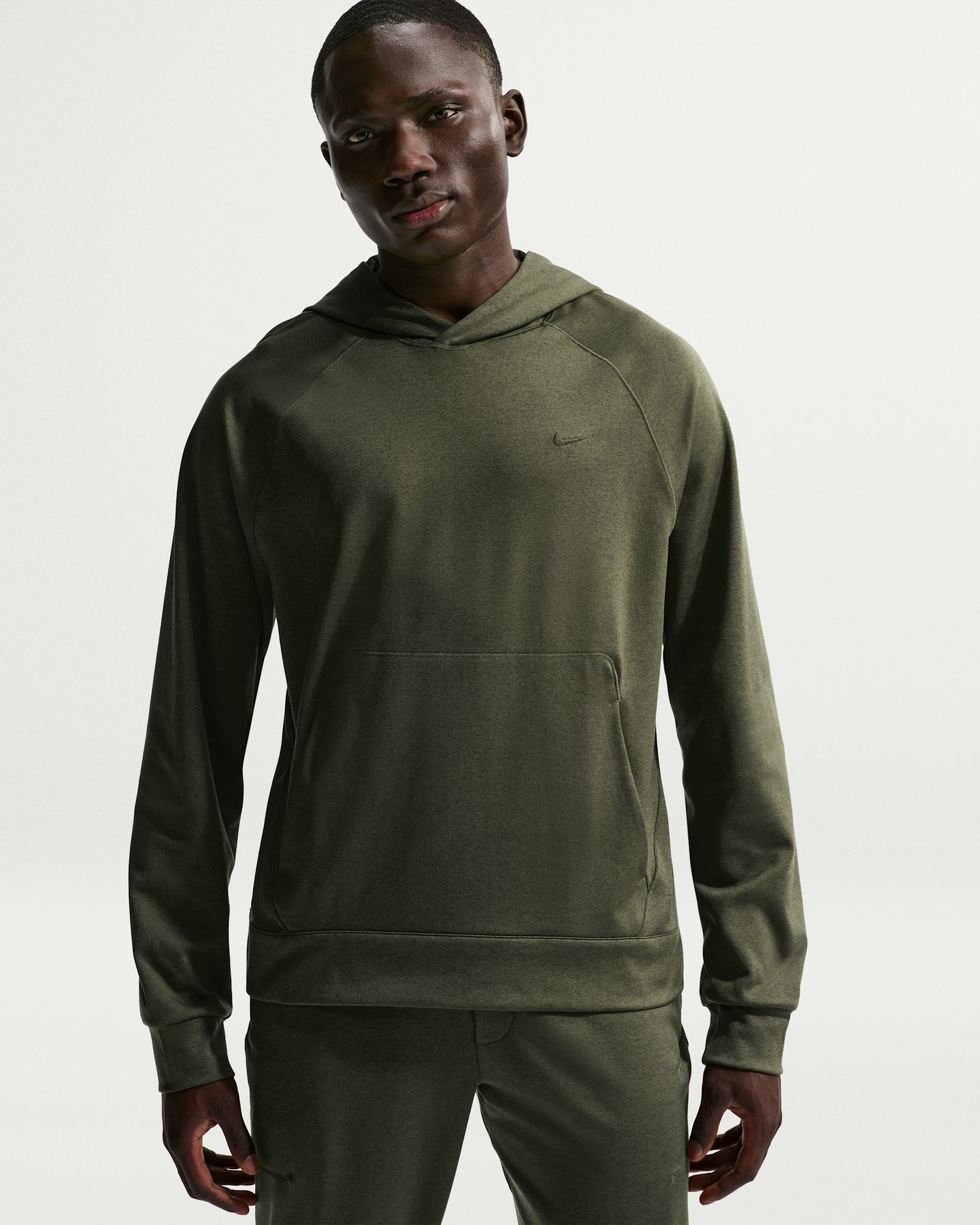 Nike Primary NanoKnit Men's Dri-FIT UV Protection Pullover Performance Hoodie - Sequoia/Cargo Khaki/Heather/Sequoia