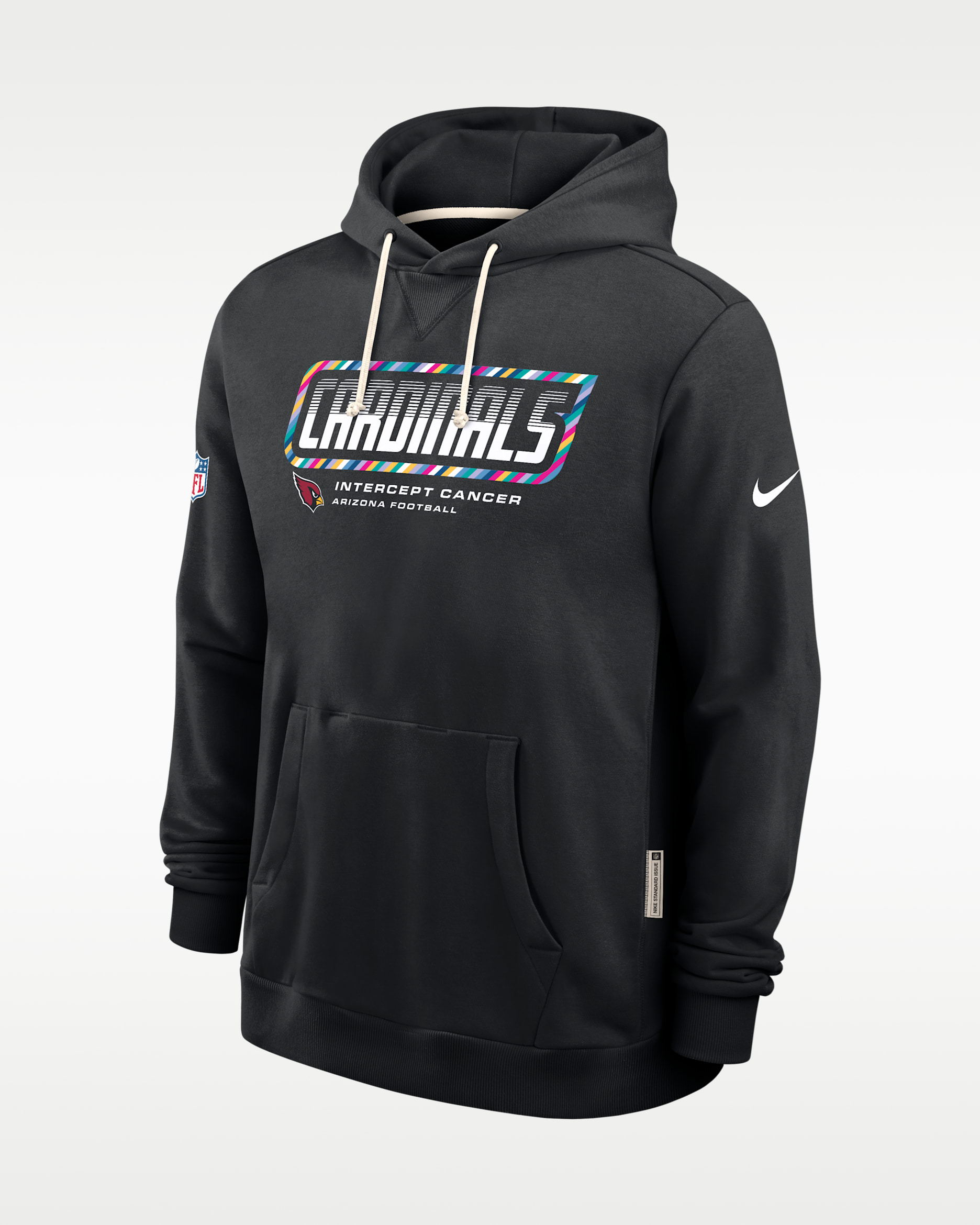 Arizona Cardinals Crucial Catch Sideline Standard Issue Men's Nike Dri-FIT NFL Pullover Hoodie - Black