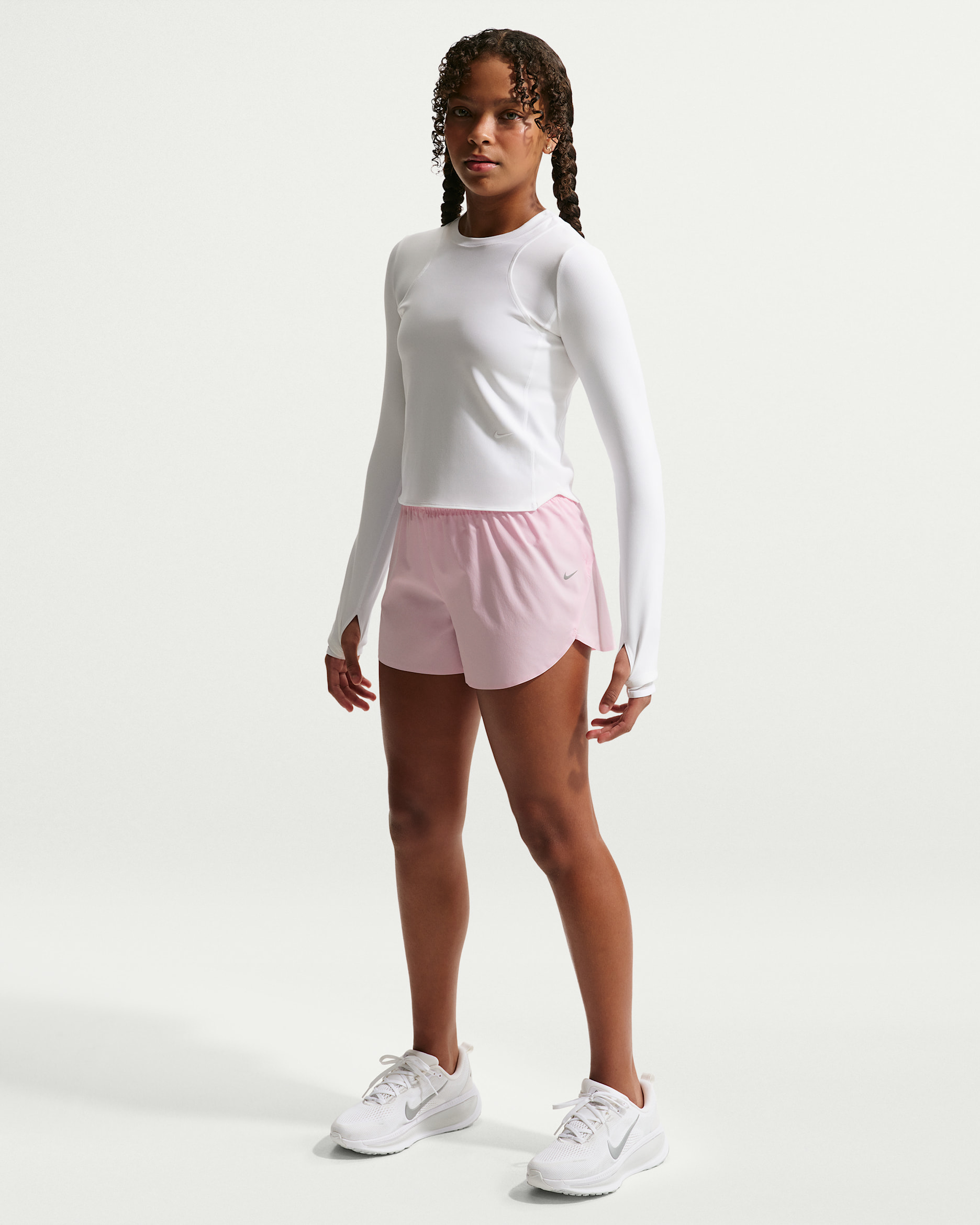 Nike MAVN Girls' Dri-FIT 7.5cm (approx.) Mid-Rise Repel Running Shorts - Pink Foam/Black/Pink Foam