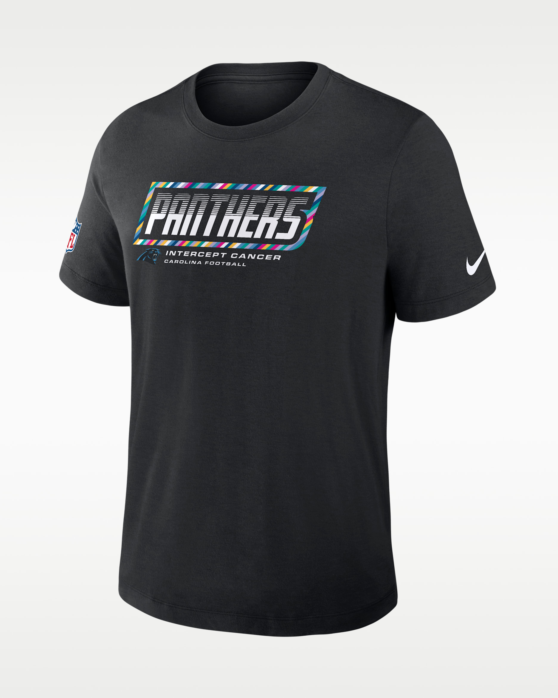 Playera Nike Dri-FIT de la NFL para hombre Carolina Panthers Crucial Catch Sideline - Negro