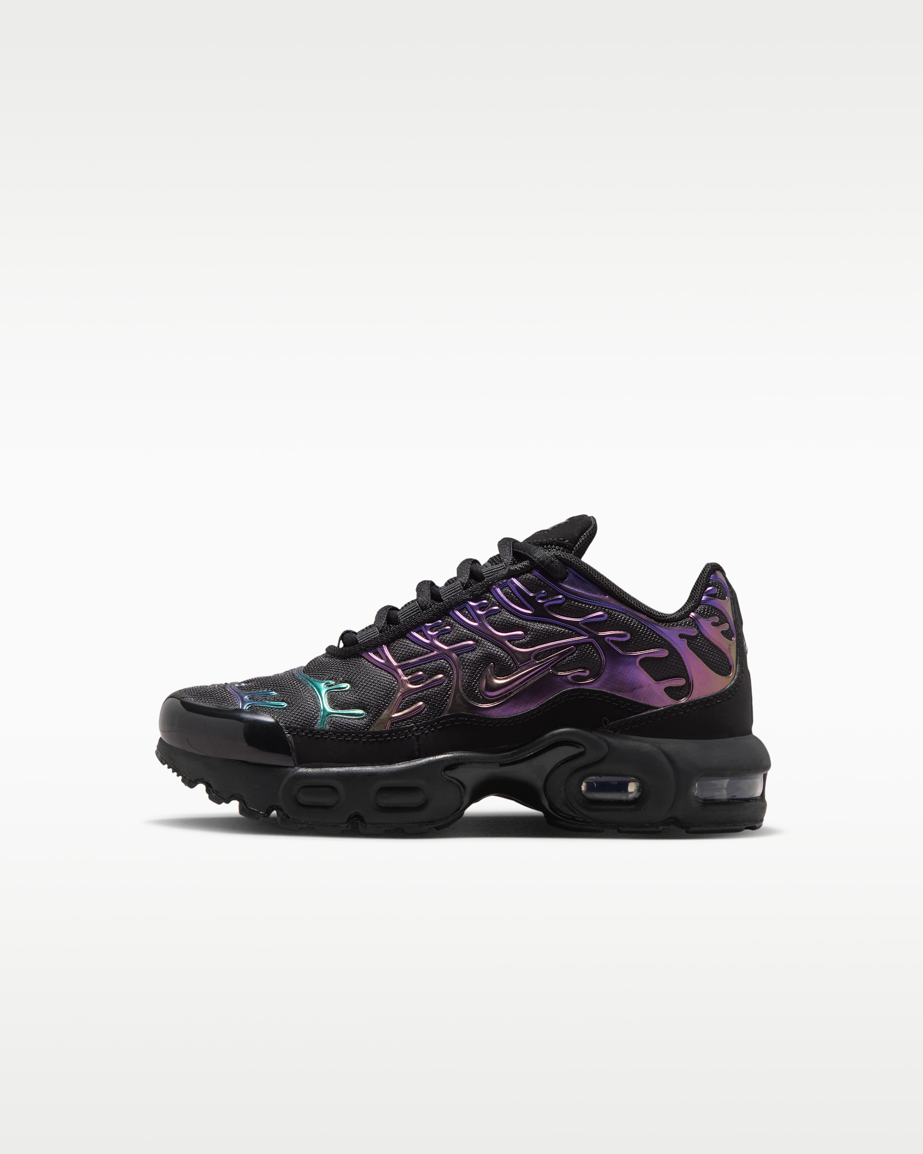 Nike Air Max Plus Premium Younger Kids' Shoes - Black/Multi-Colour/Anthracite/Black