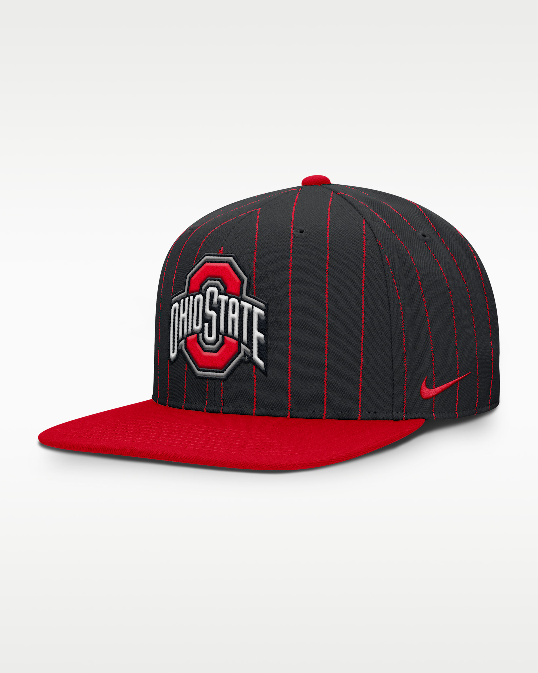 Ohio State Primetime Pin Stripe 2-Tone Men's Nike Dri-FIT College Adjustable Hat - Black