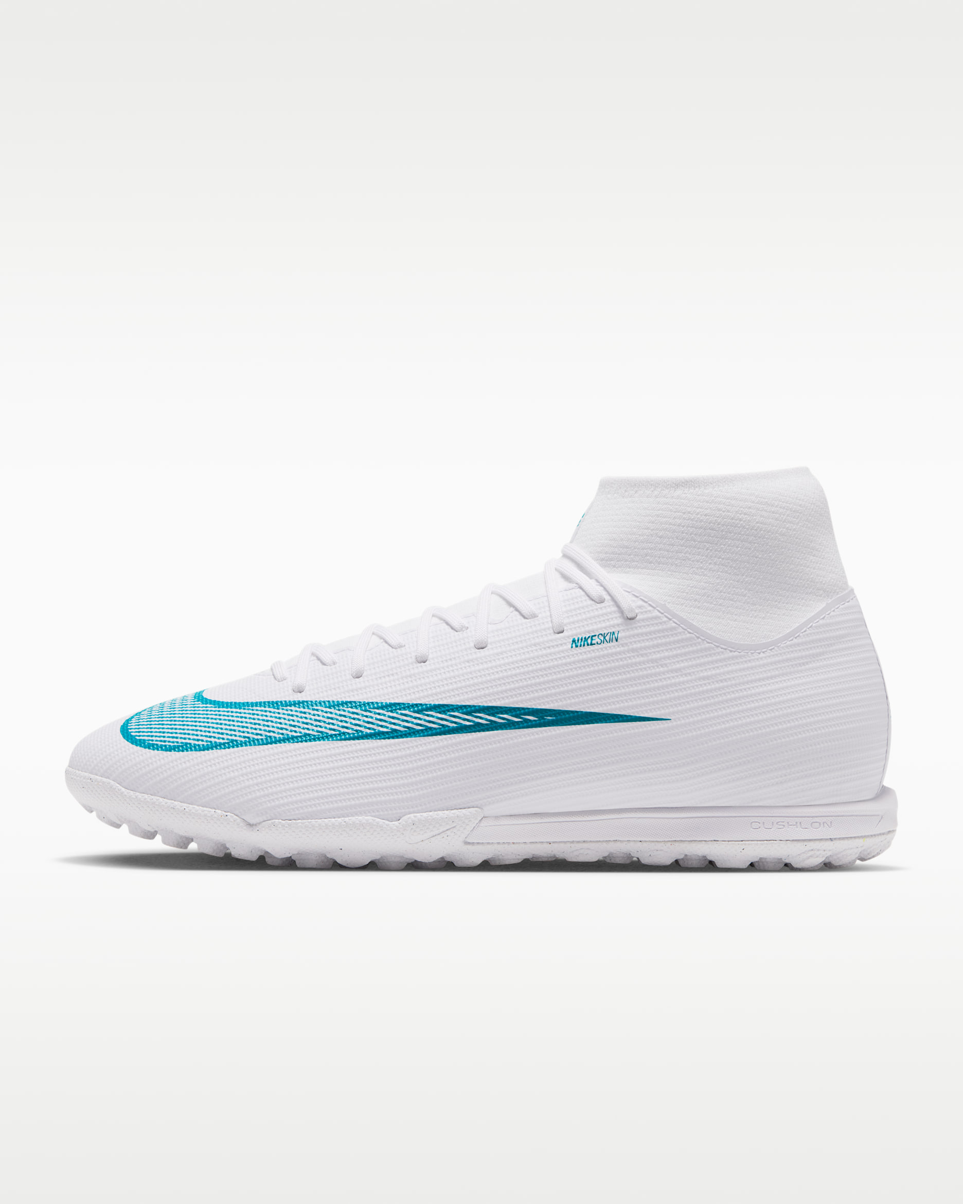 Nike Mercurial Superfly 11 Academy Turf High-Top Soccer Shoes - White/Dusty Cactus