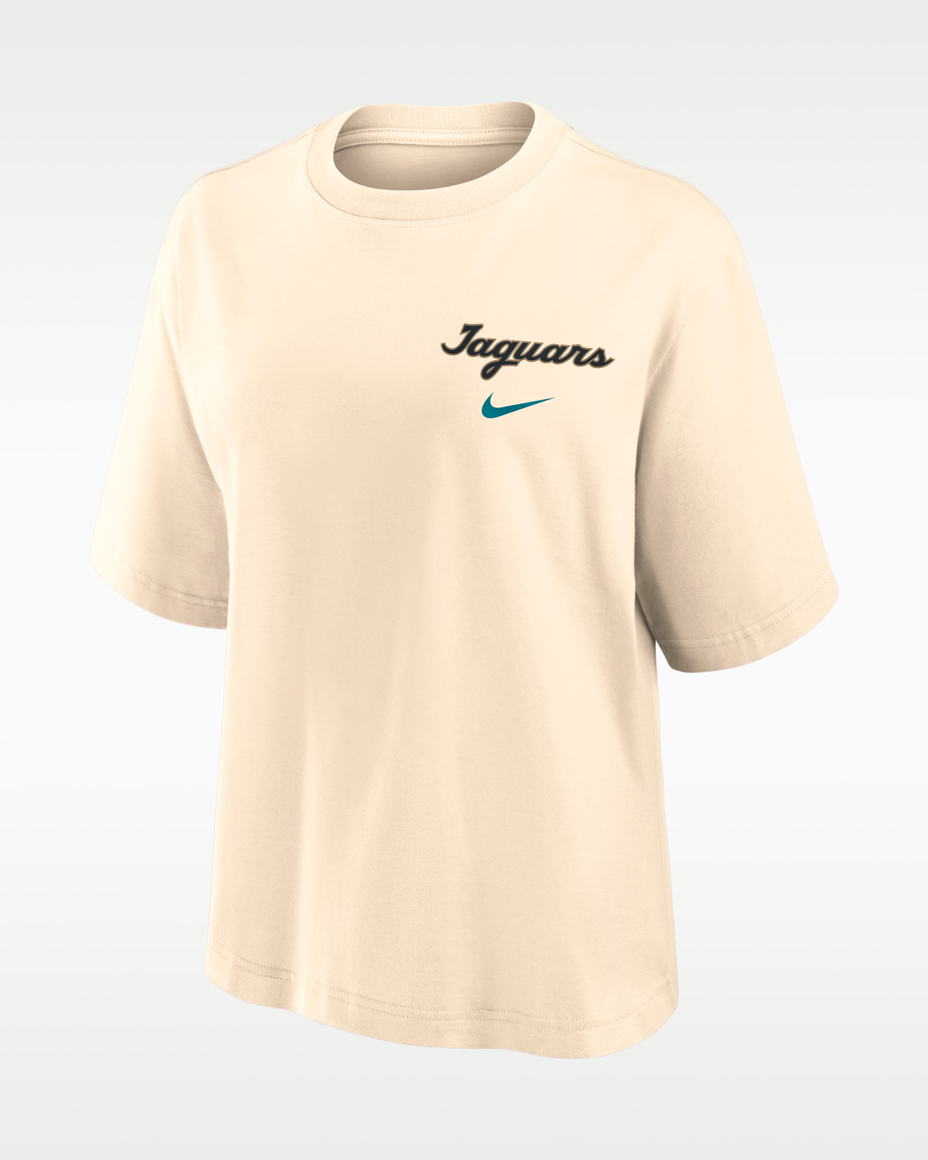 Playera Nike de la NFL para mujer Jacksonville Jaguars Rivalries Collection Boxy - Natural
