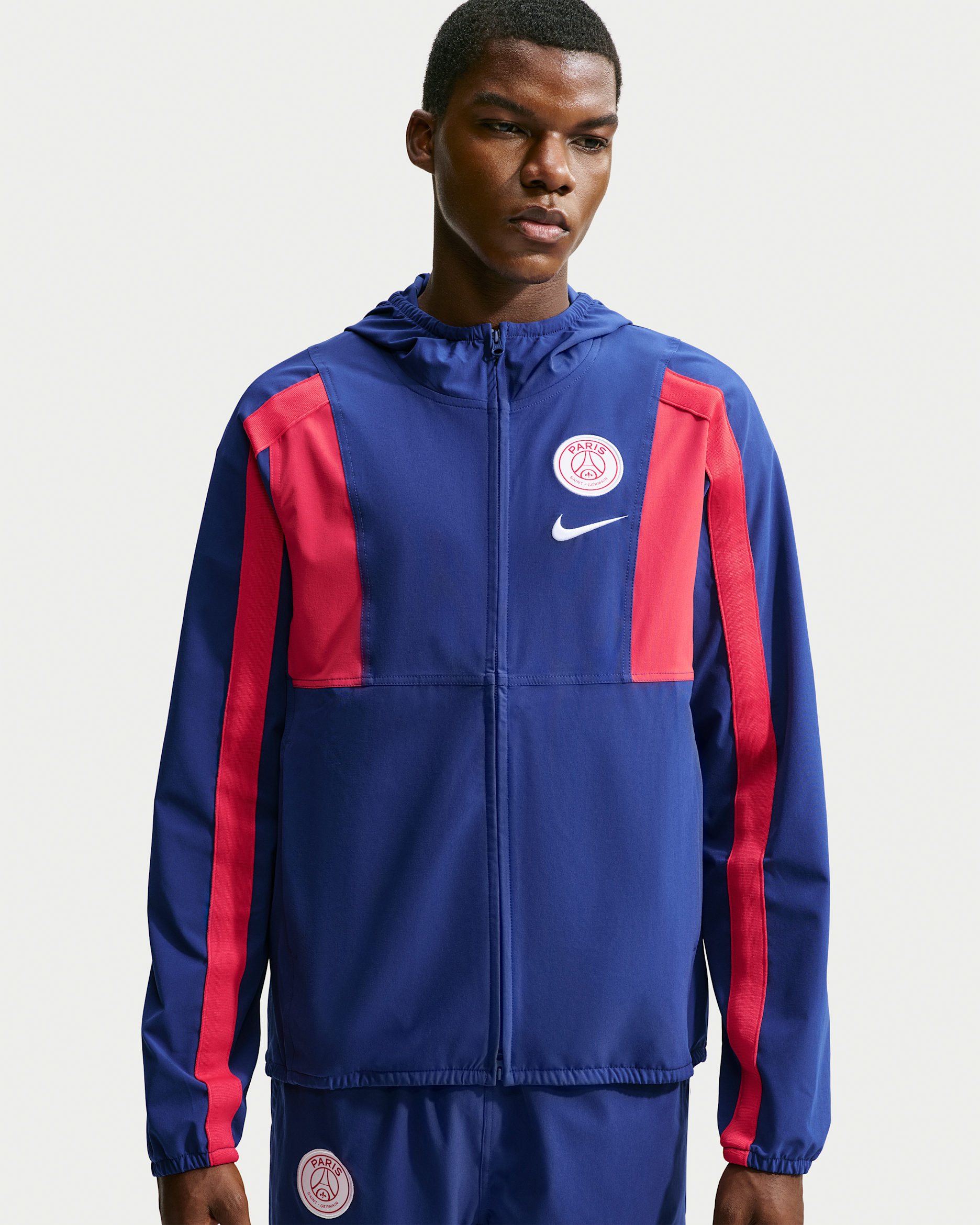 Paris Saint-Germain Energy Men's Nike Football Woven Jacket - Deep Royal Blue/Global Red/White