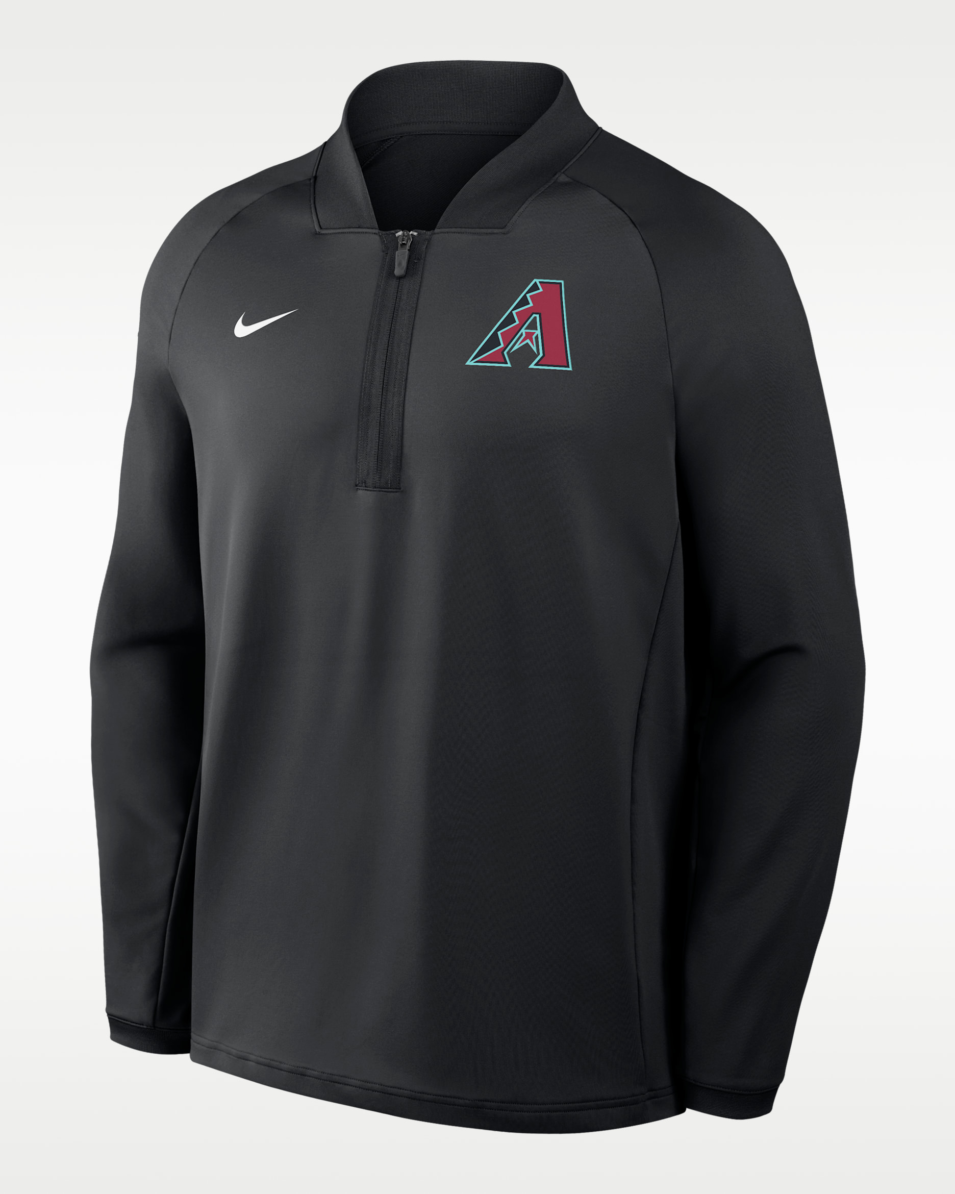 Playera de manga larga de medio cierre Nike Dri-FIT de la MLB Arizona Diamondbacks Authentic Collection para hombre - Negro