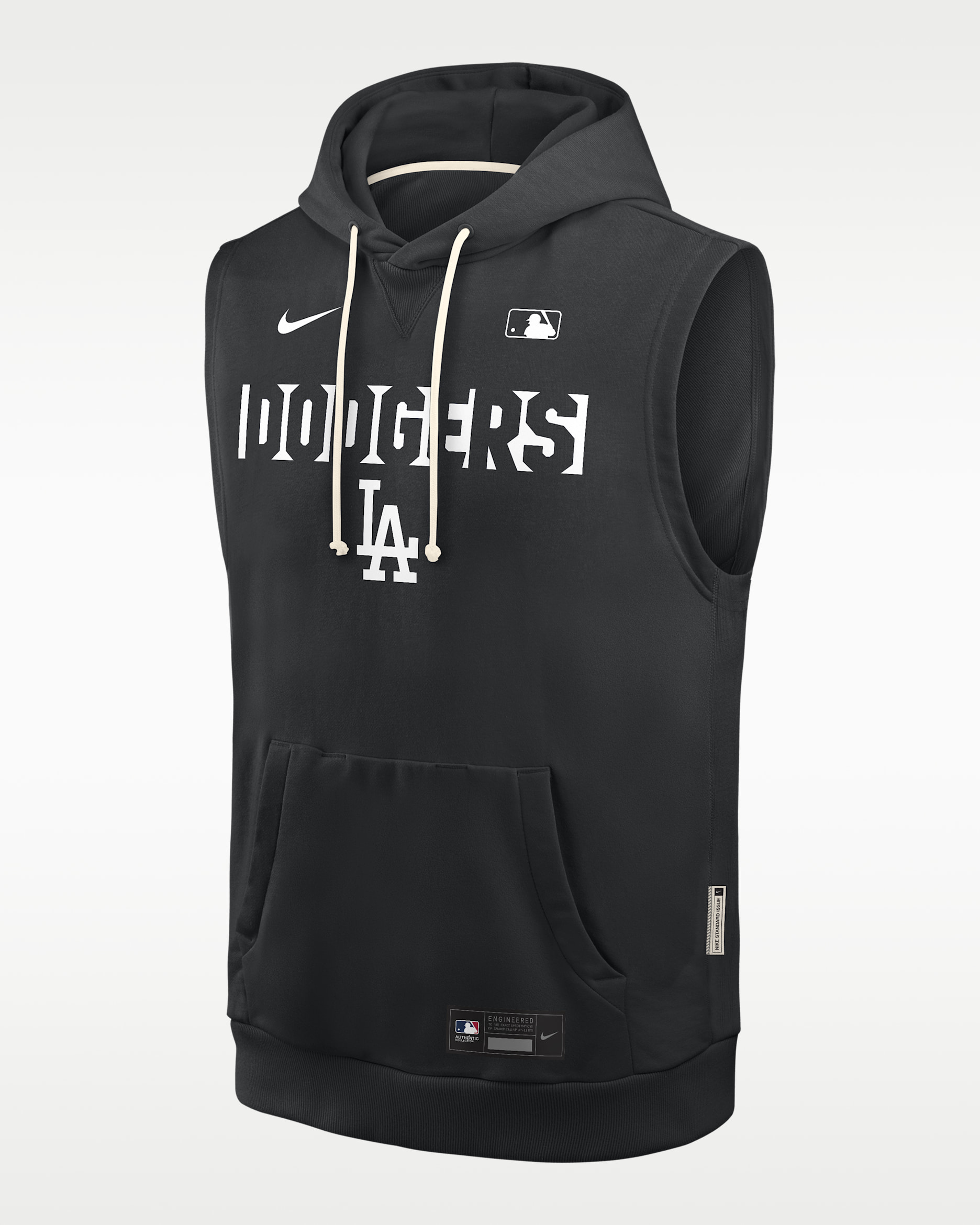 Los Angeles Dodgers Authentic Collection Standard Issue Men's Nike Dri-FIT MLB Sleeveless Pullover Hoodie - Black
