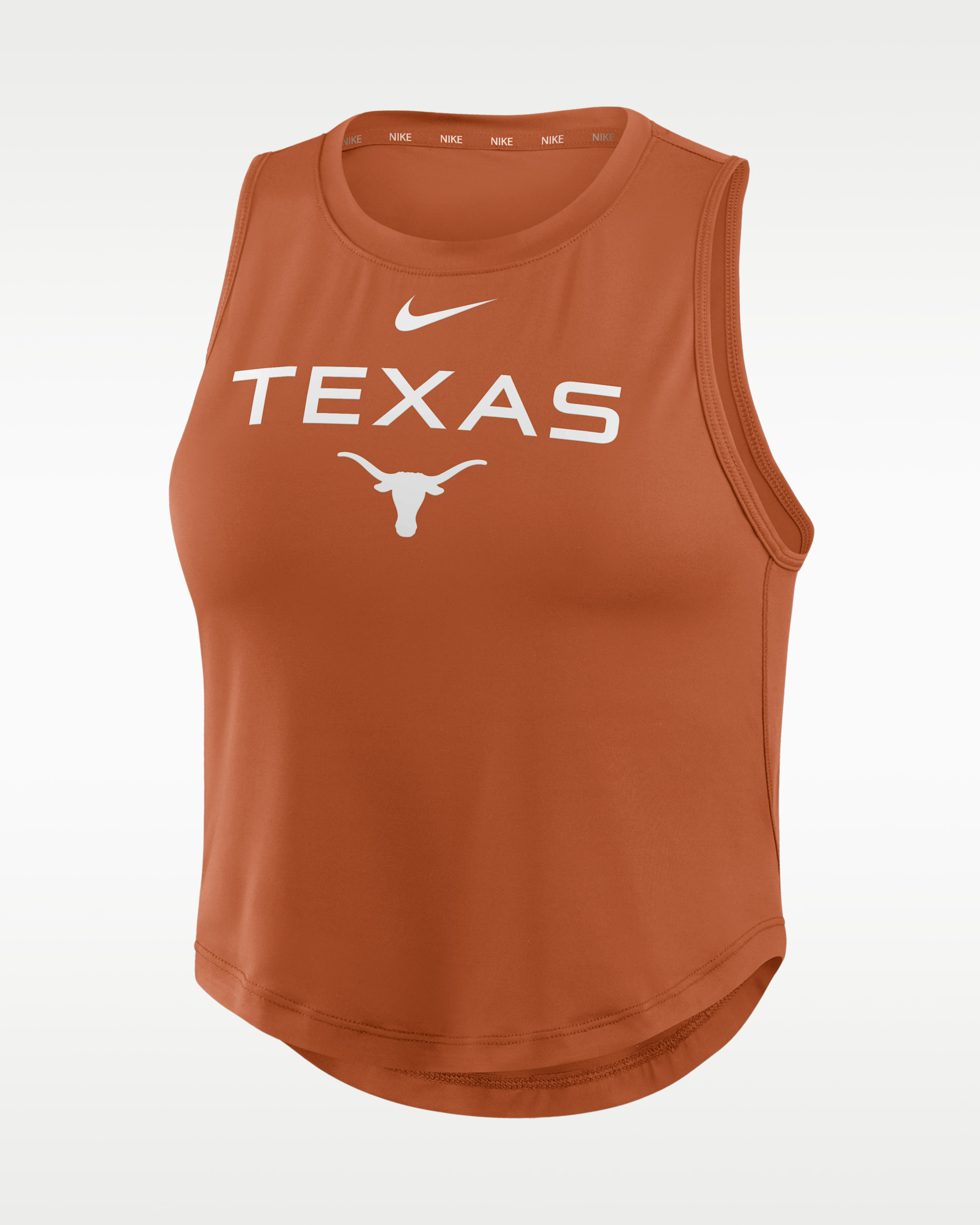Texas One Women's Nike Dri-Fit Cropped Tank Top - Desert Orange