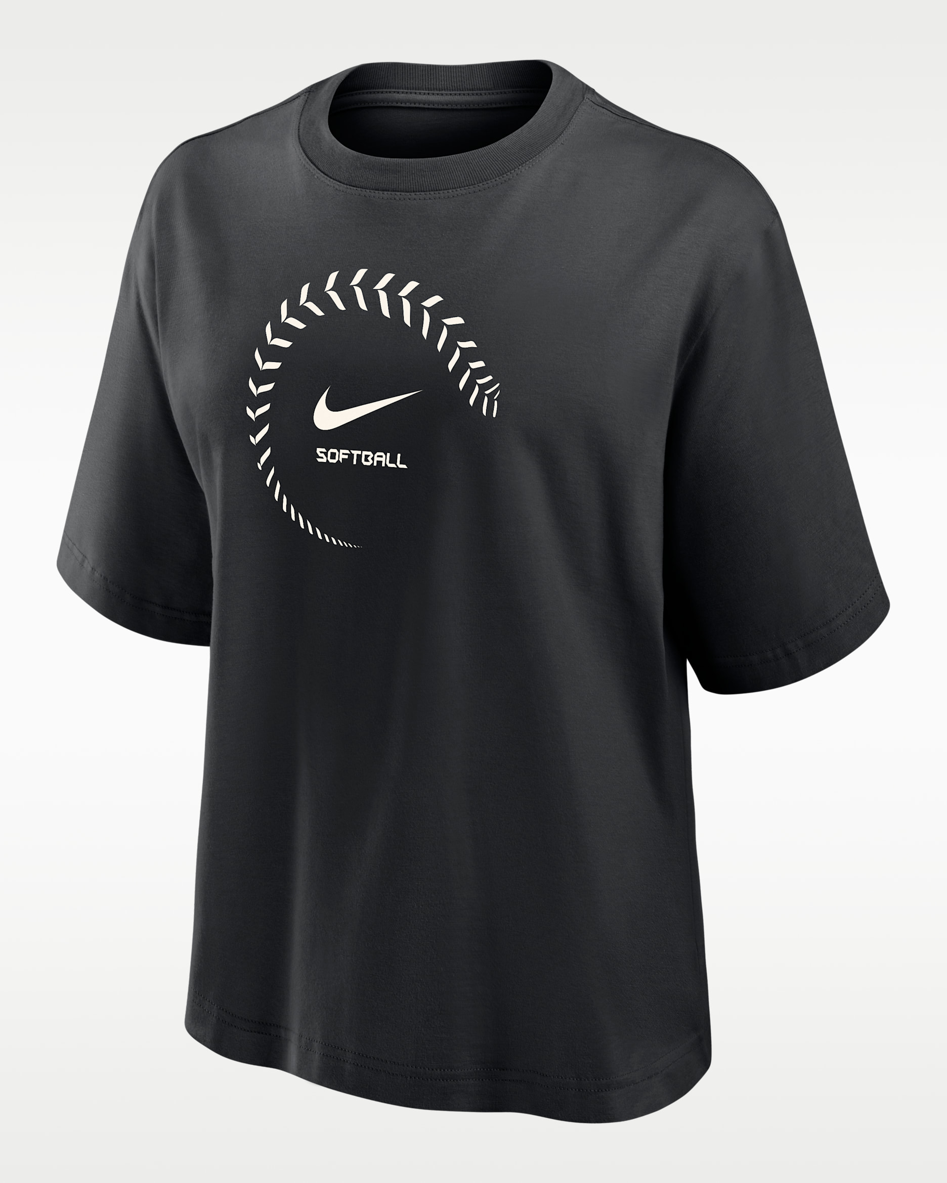 Nike Swoosh Women's Softball Boxy T-Shirt - Black