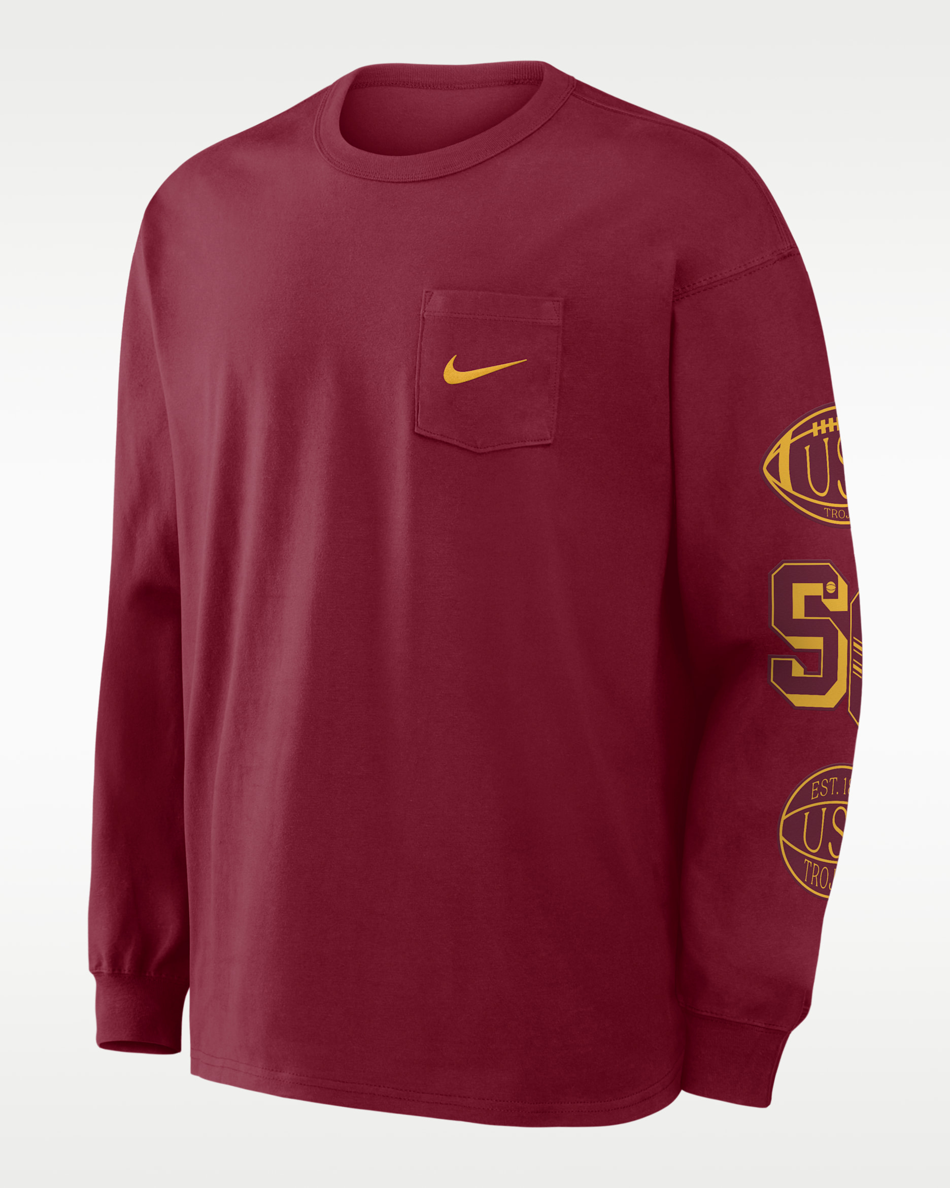 USC Academic Max90 Pocket Men's Nike College Long-Sleeve T-Shirt - Cardinal Red