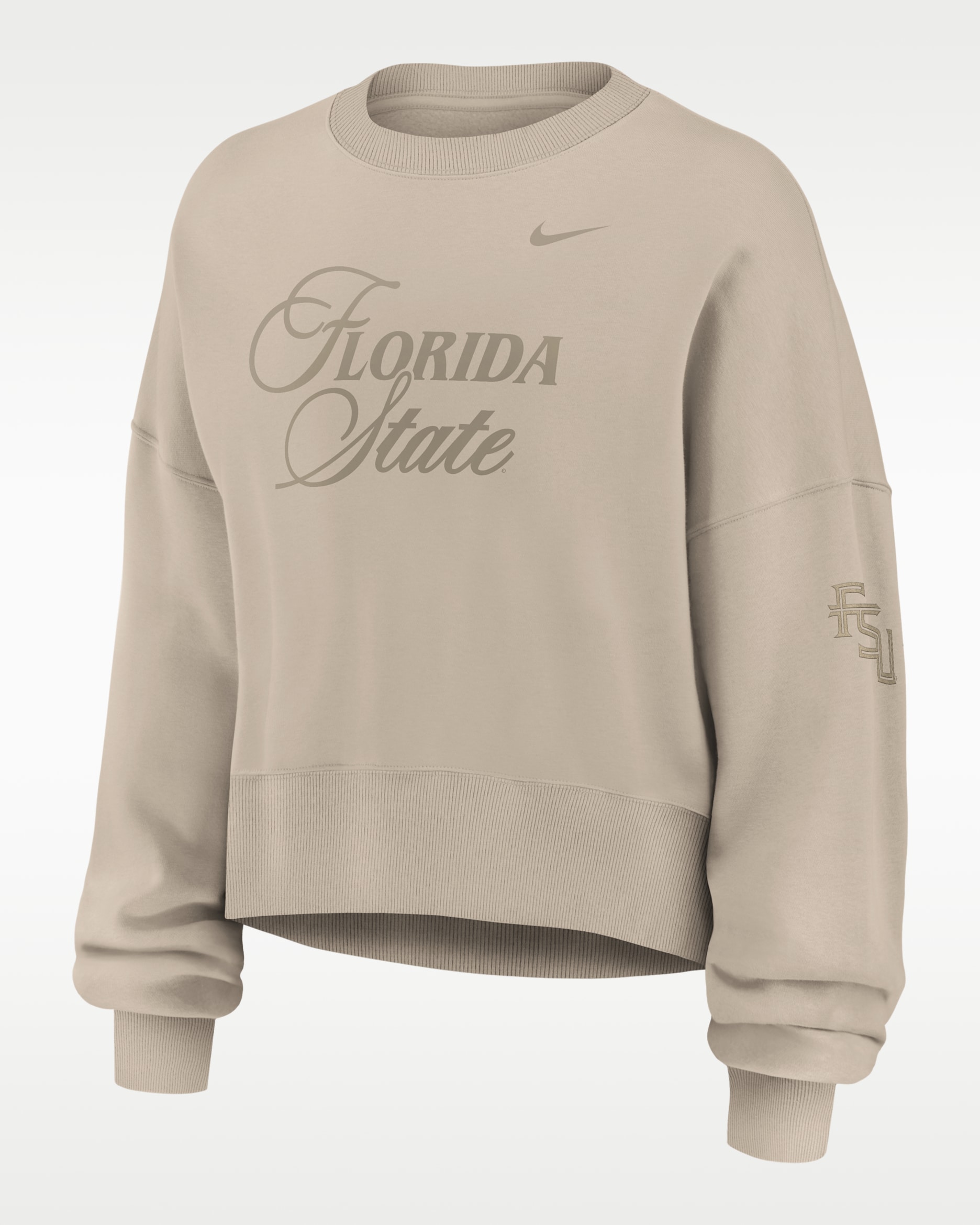Florida State Neutral Stance Collection Phoenix Women's Nike College Oversized Pullover Hoodie - Tan/Beige