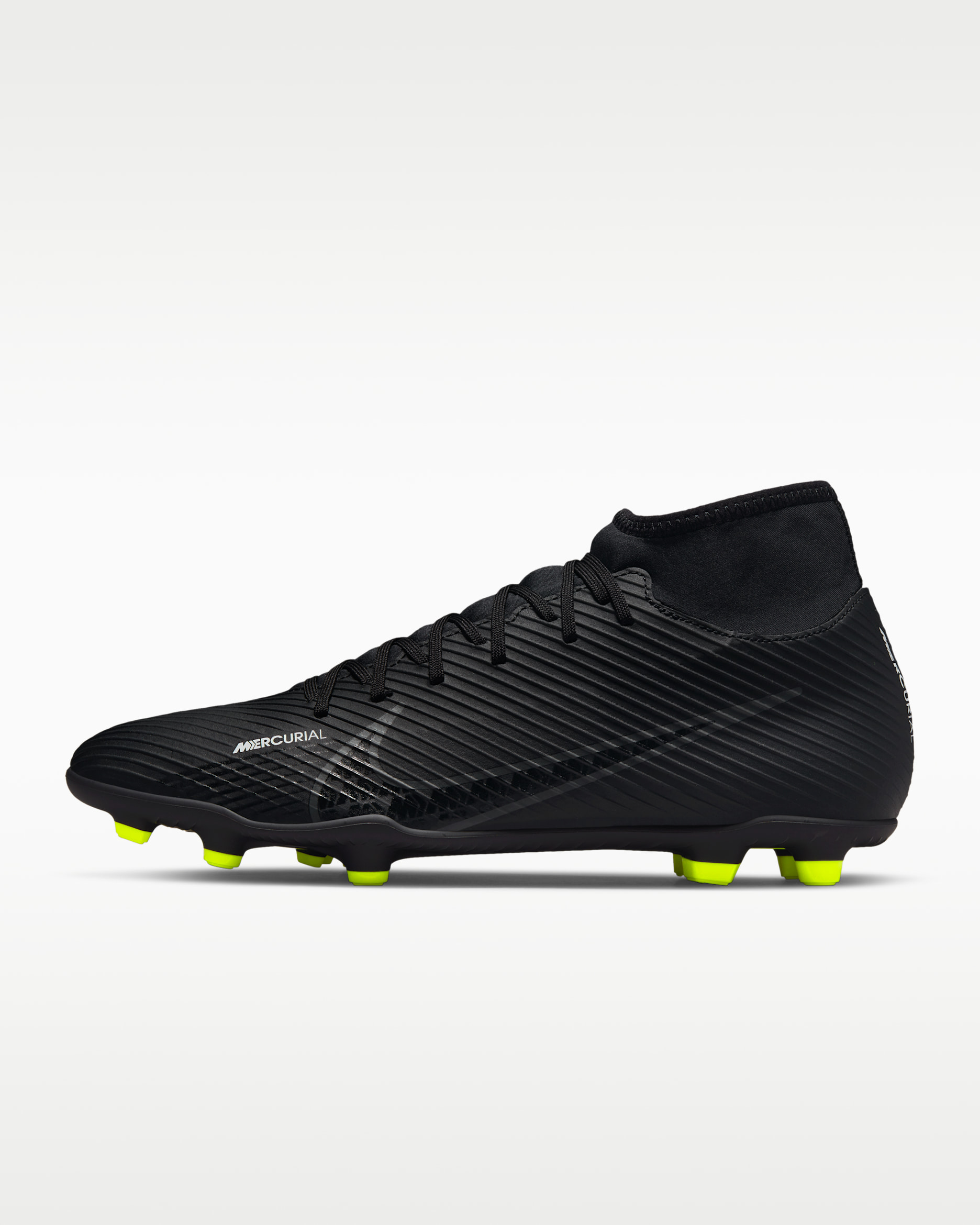 Nike Mercurial Superfly 9 Club Multi-Ground High-Top Football Boot - Black/Summit White/Volt/Dark Smoke Grey