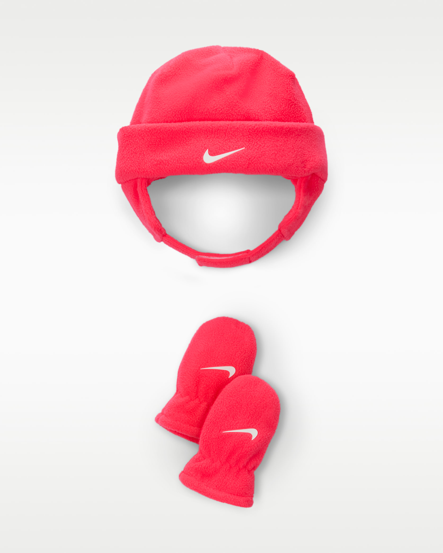 Zestaw czapka i rękawiczki dla niemowląt Nike (12–24 M) - Racer Pink