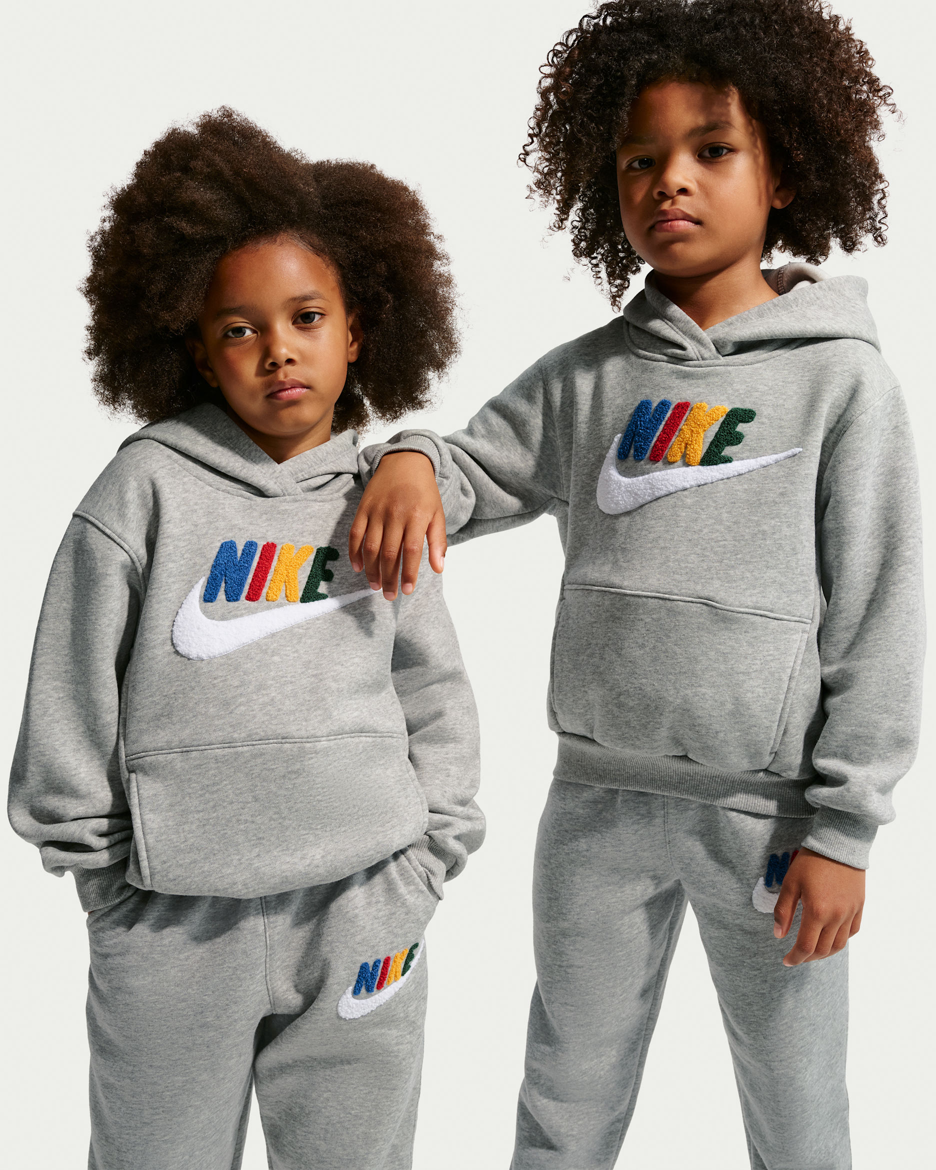 Sudadera con gorro sin cierre para niños talla pequeña Nike Club Chenille - Gris oscuro jaspeado