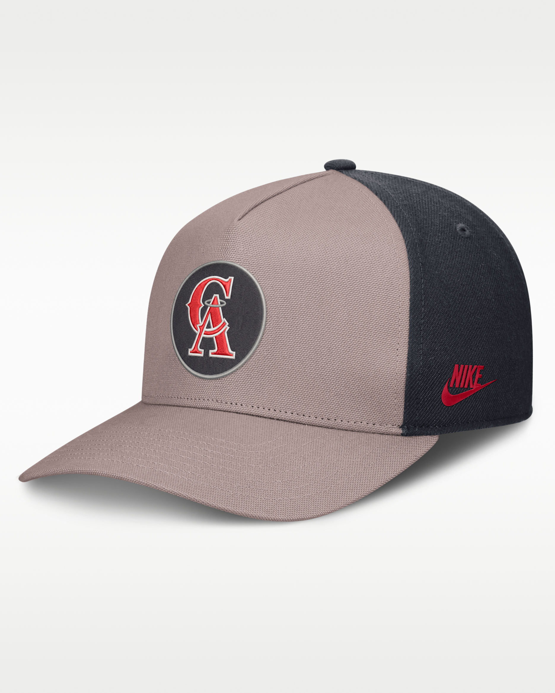 Gorra Nike de la MLB ajustable con estructura A-Frame para hombre Los Angeles Angels Cooperstown Rise - Café claro leyenda/Azul oscuro