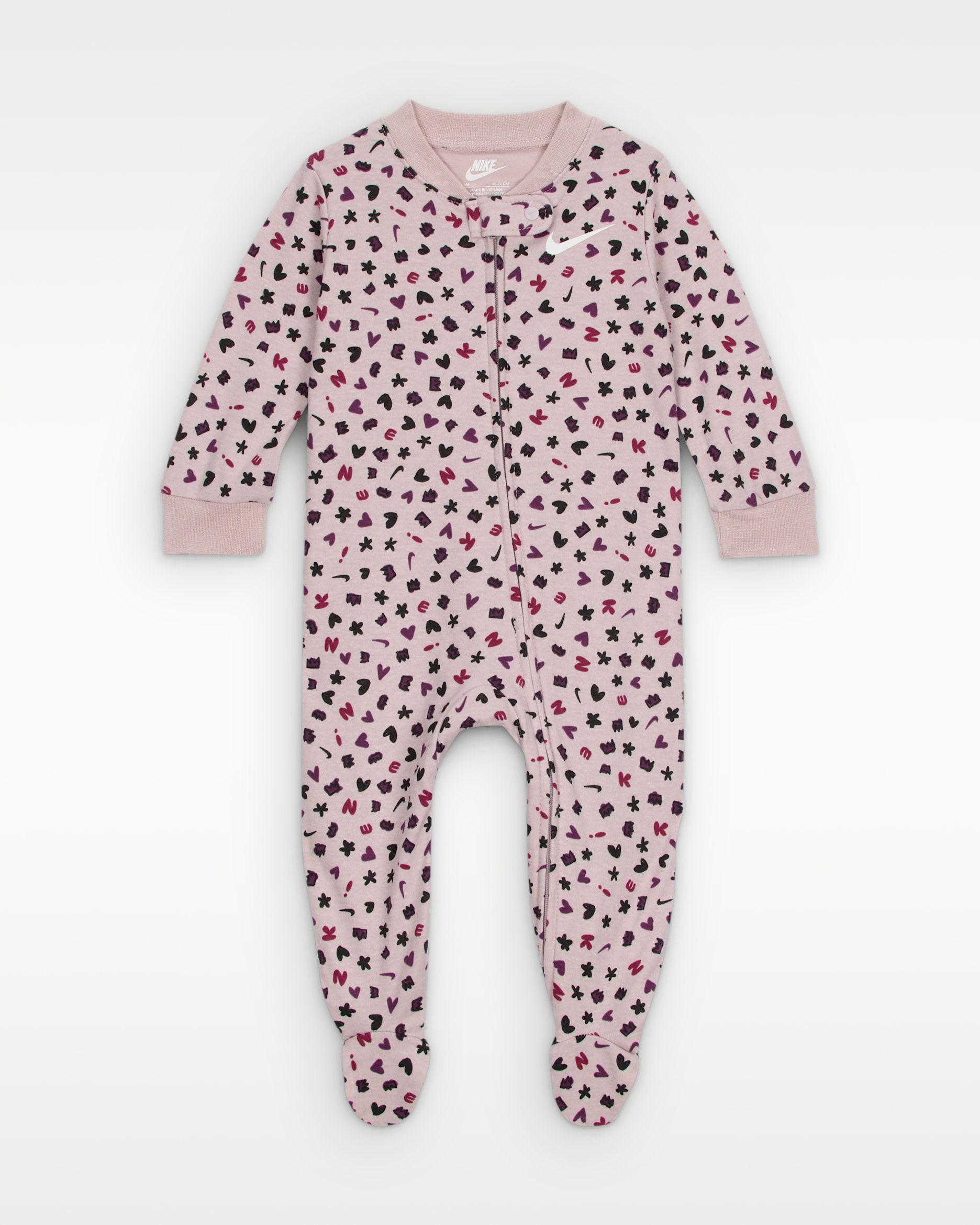 Coverall med tryck Nike Essentials för baby (0–9 mån) - Platinum Violet