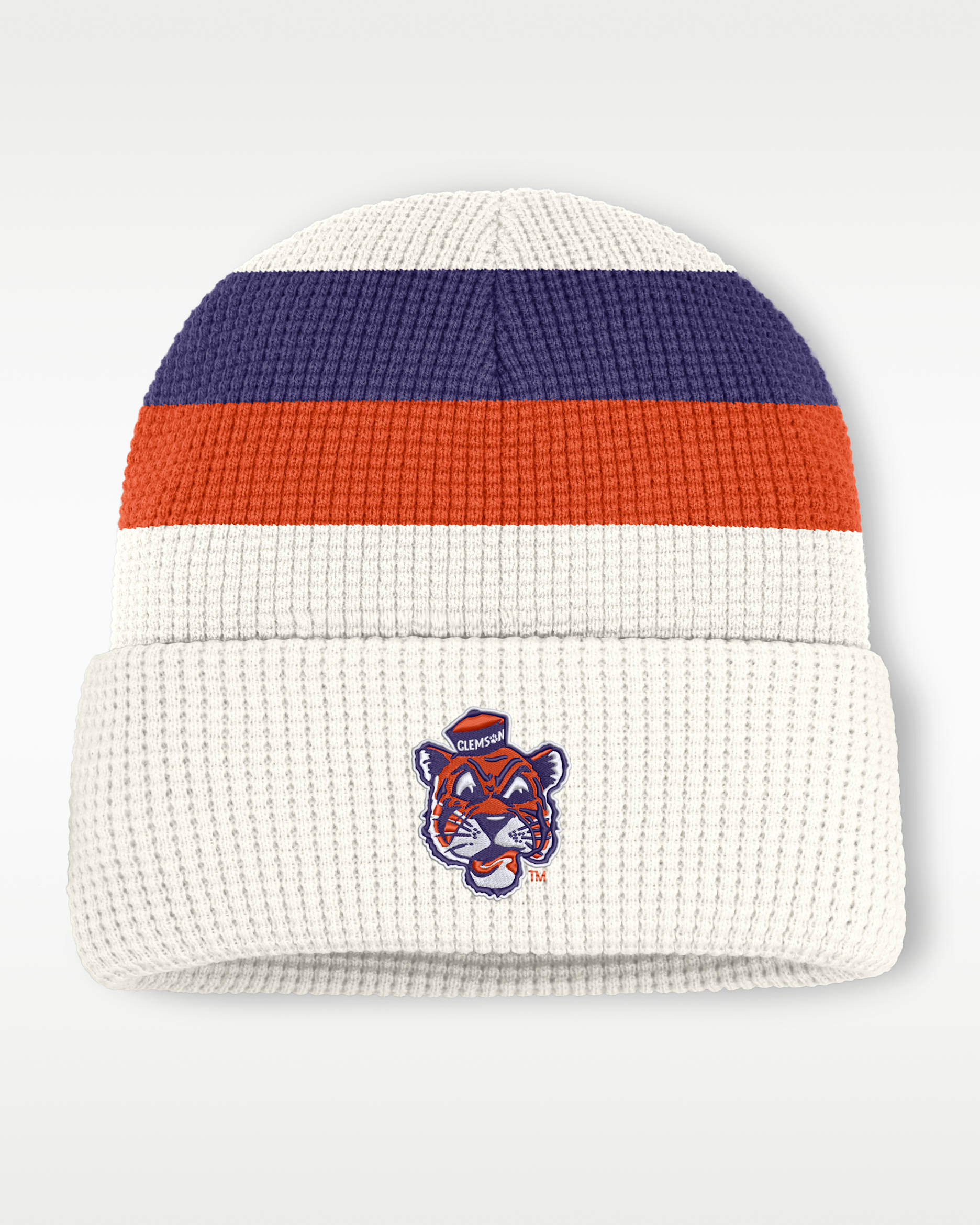 Gorro con dobladillo universitario Nike para hombre Clemson - Blanco