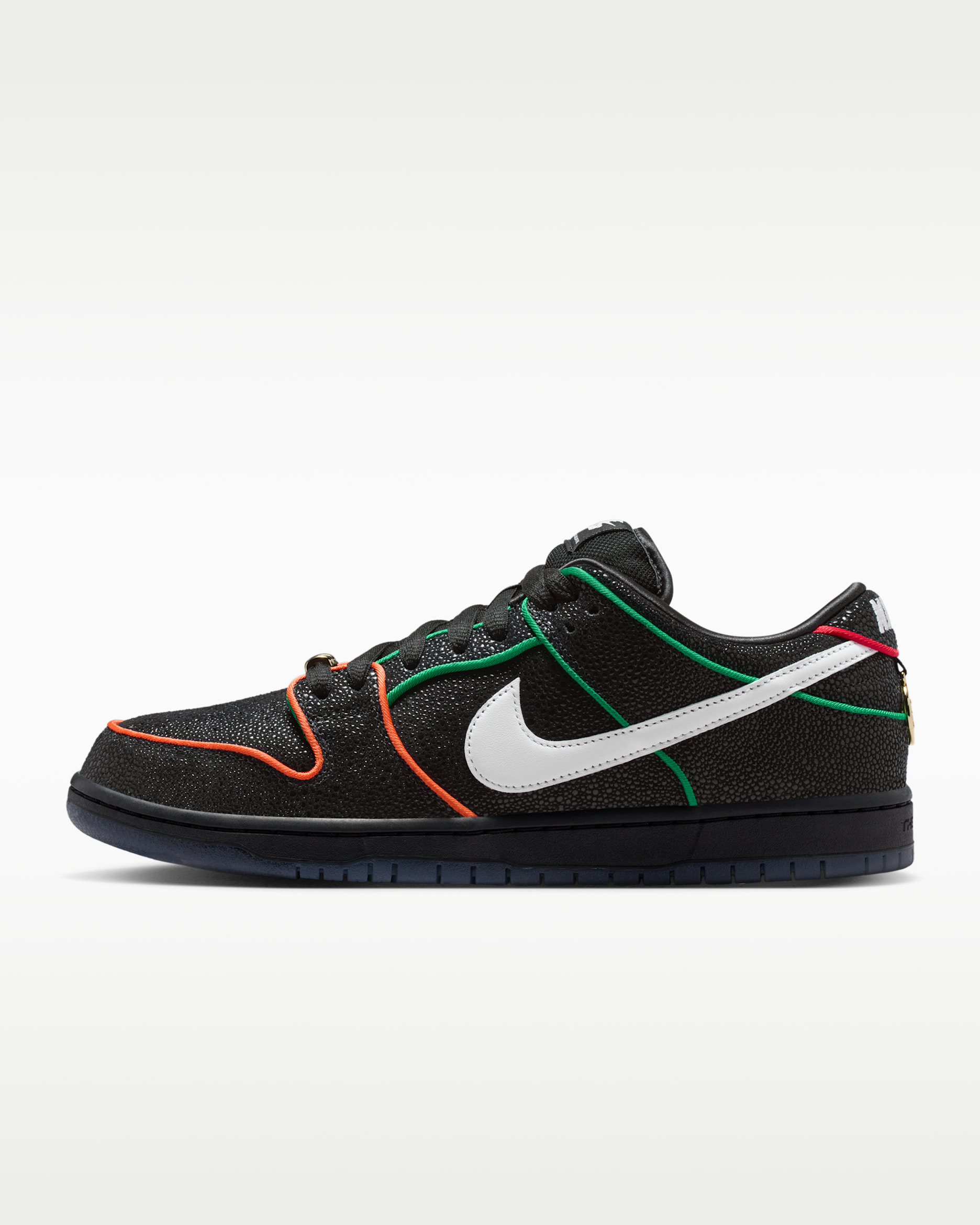 Nike SB Dunk Low Pro Skate Shoes - Black/Challenge Red/Total Orange/White
