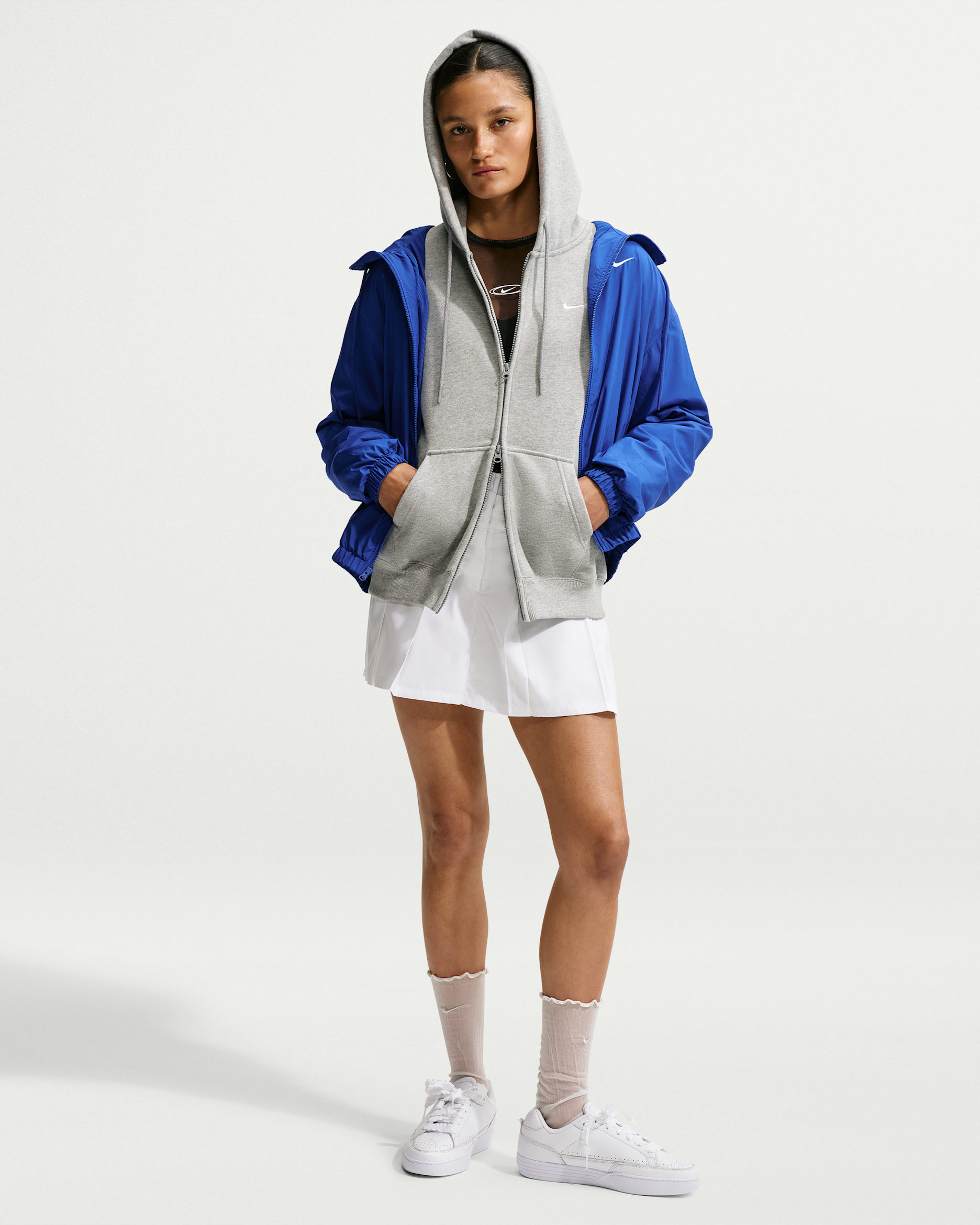 Nike Sportswear Women's Pleated Miniskirt - White/Black