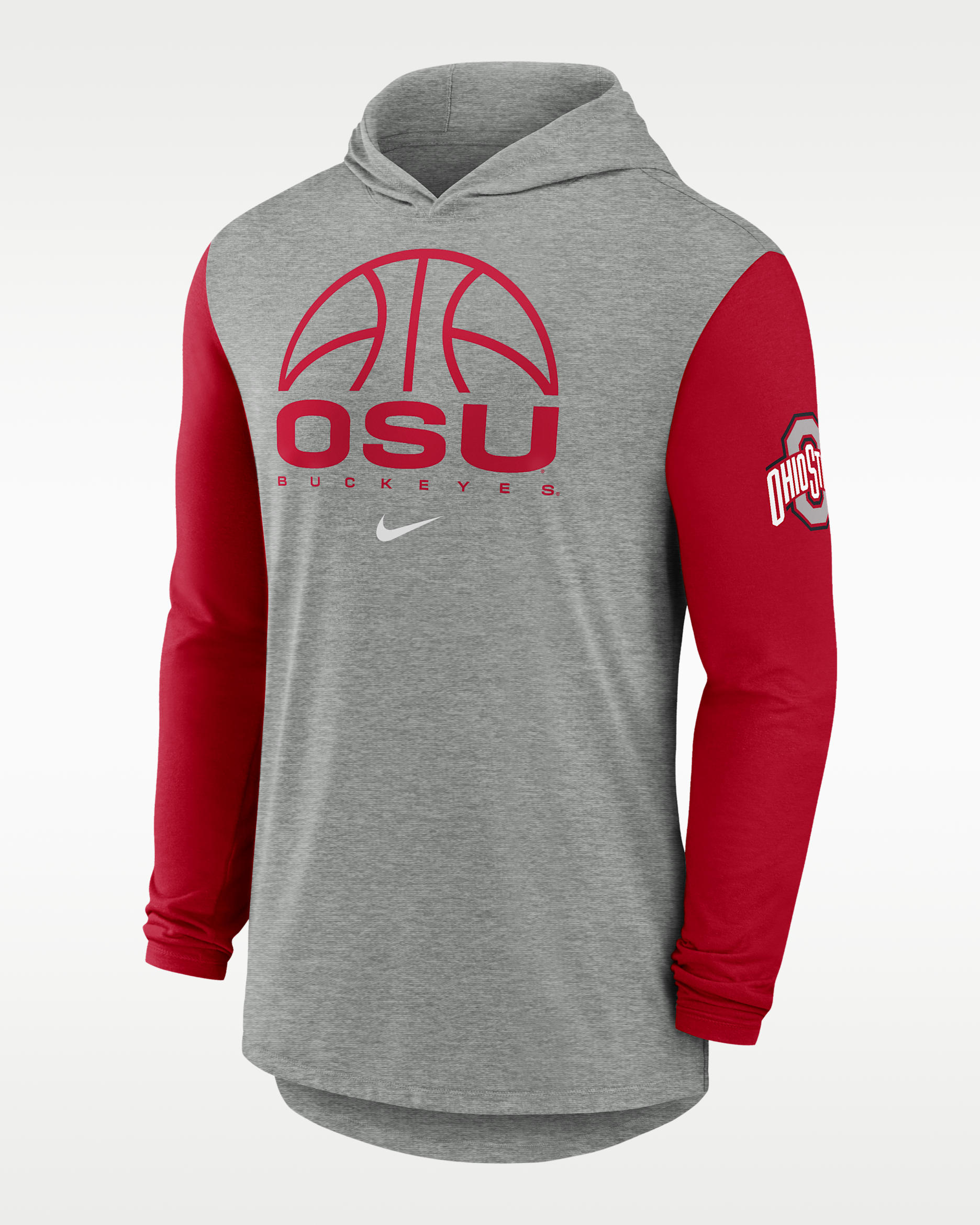 Ohio State Basketball Men's Nike Dri-FIT College Long-Sleeve Hooded T-Shirt - Grey