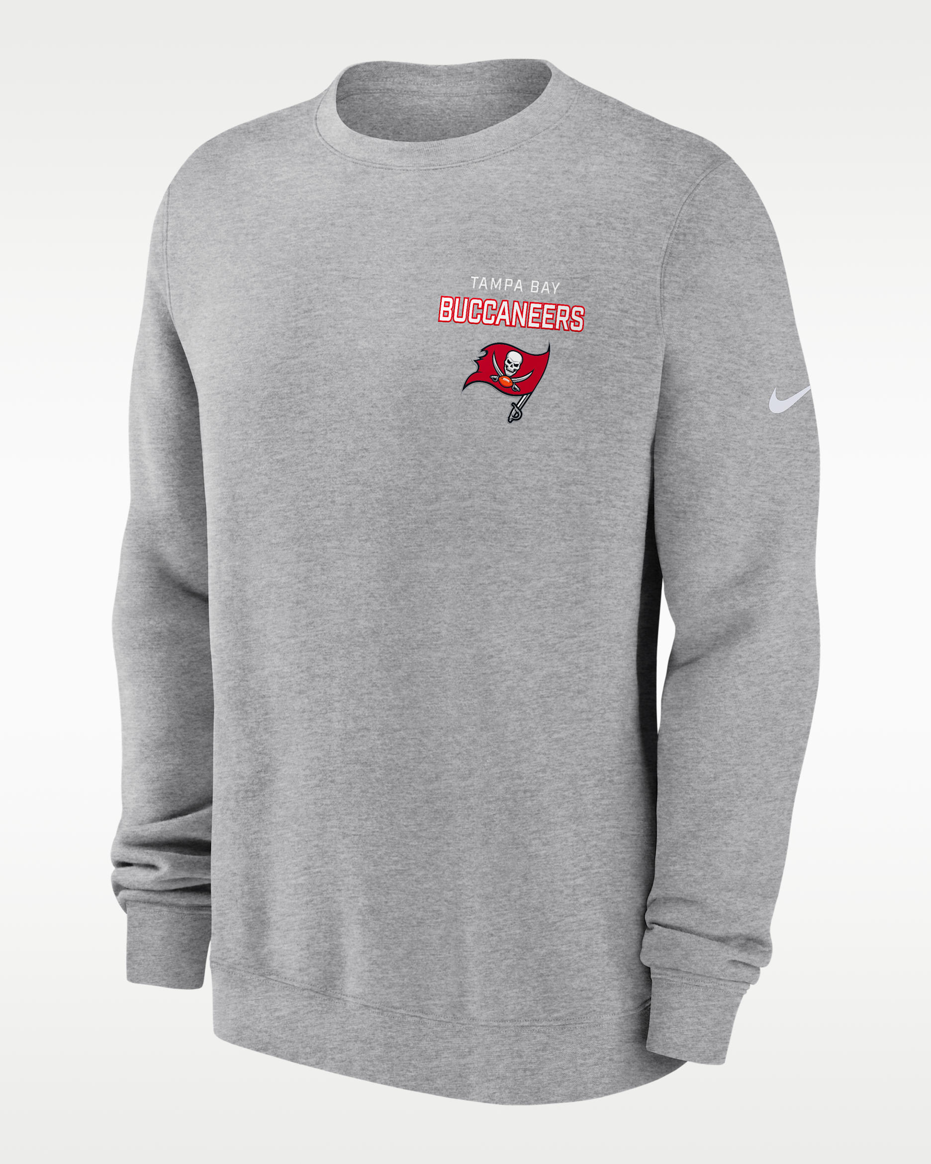 Tampa Bay Buccaneers Draw Block Club Men's Nike NFL Pullover Crew - Grey Heather