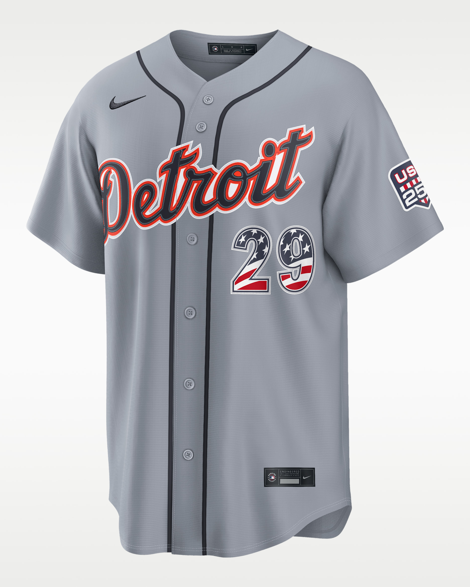 Tarik Skubal Detroit Tigers USA 250 Men's Nike MLB Stadium Jersey - Grey