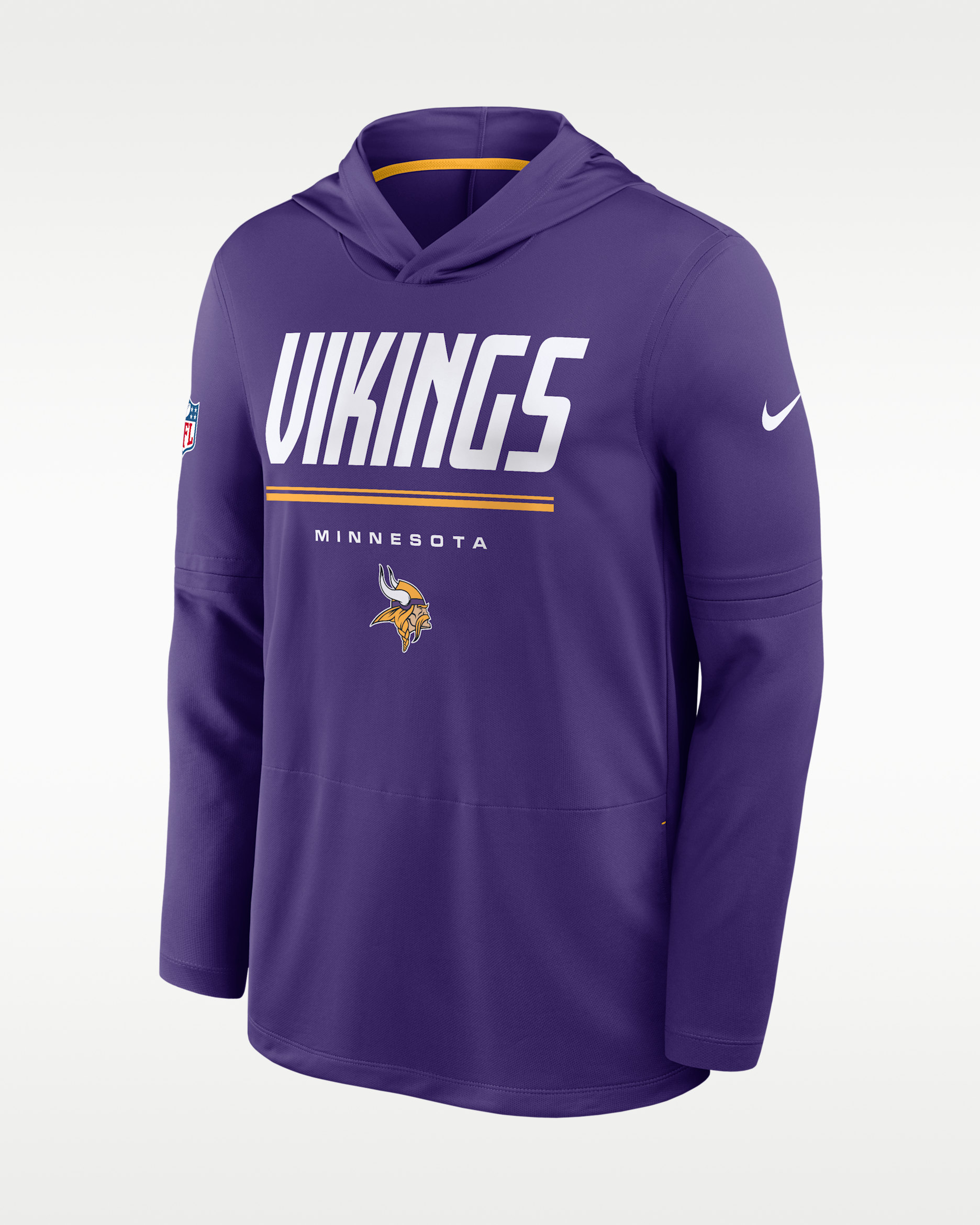 Playera con gorro de manga larga Nike Dri-FIT de la NFL para hombre Minnesota Vikings Sideline - Morado