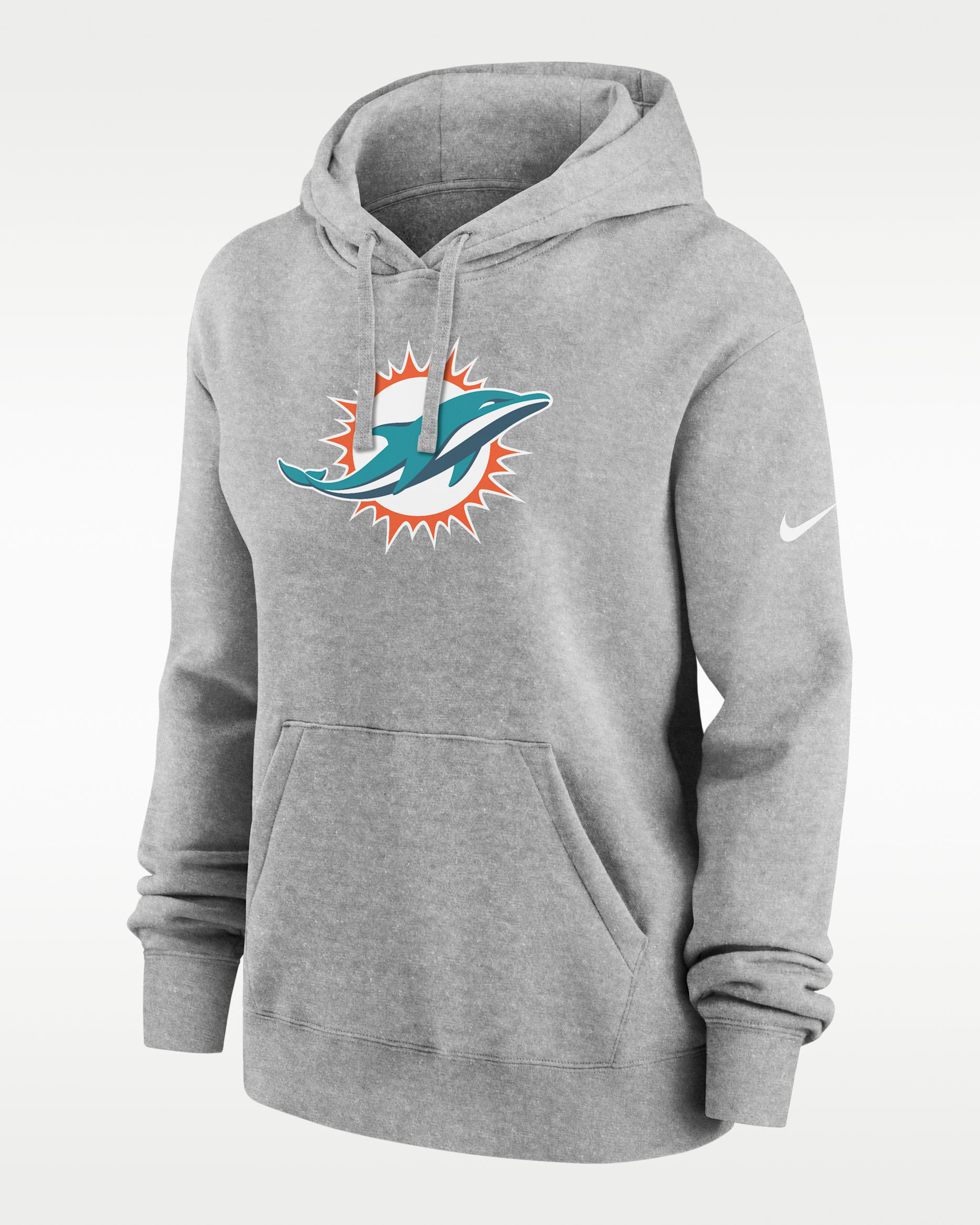 Sudadera con gorro sin cierre Nike de la NFL para mujer Miami Dolphins Club - Gris oscuro jaspeado