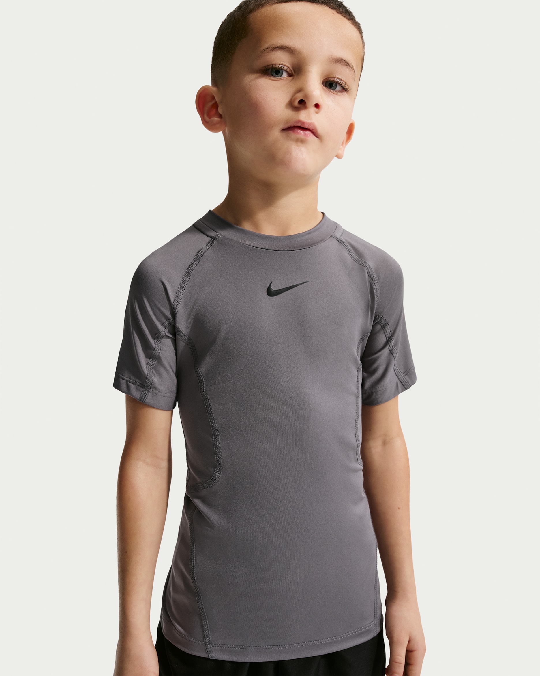 Nike Dri-FIT Pro Little Kids' Short Sleeve Top - Grey
