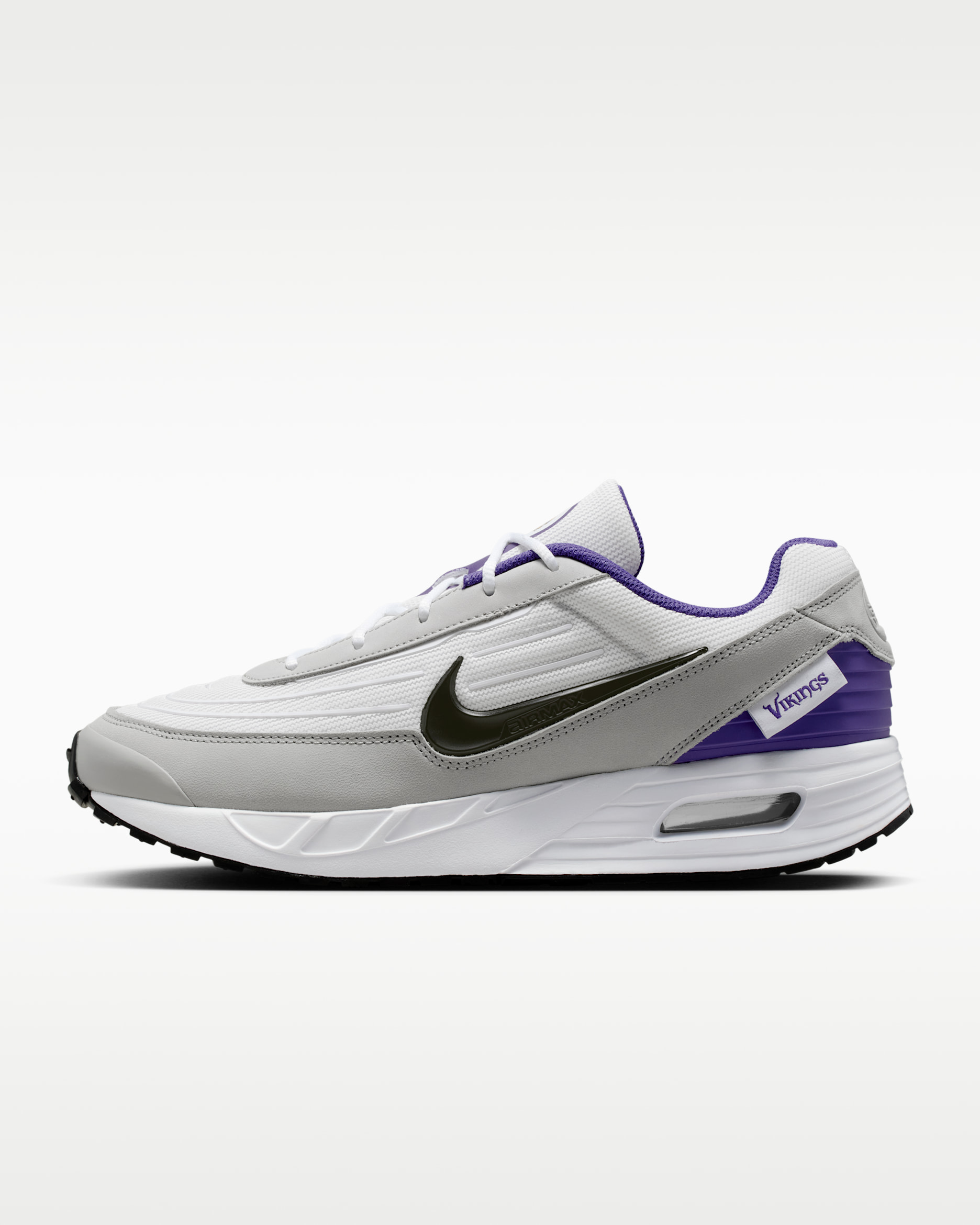 Tenis Nike de la NFL para hombre Minnesota Vikings Air Max Verse - Blanco/Morado cancha/Gris humo claro/Negro