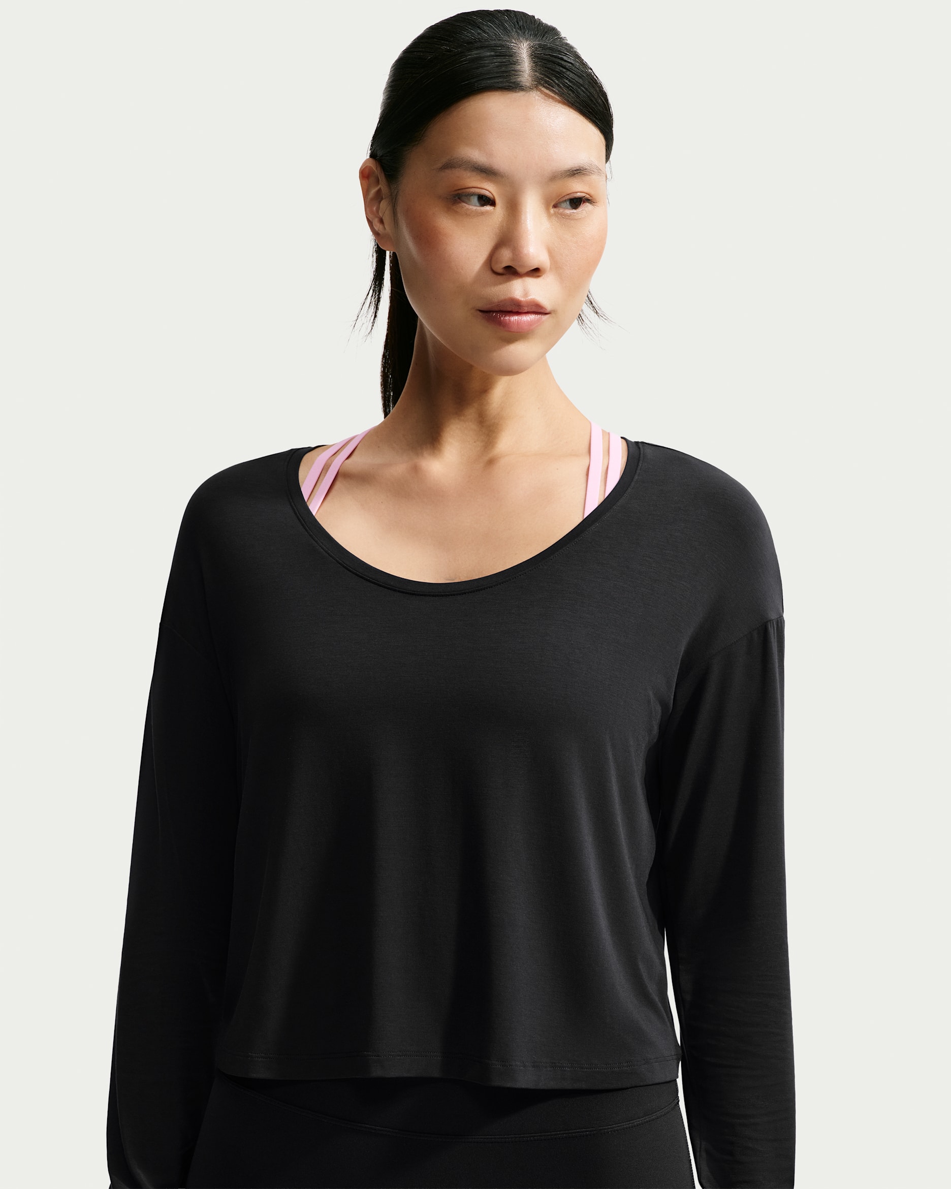 Nike Zenvy Women's Dri-FIT Long-Sleeve Top - Black/Cool Grey