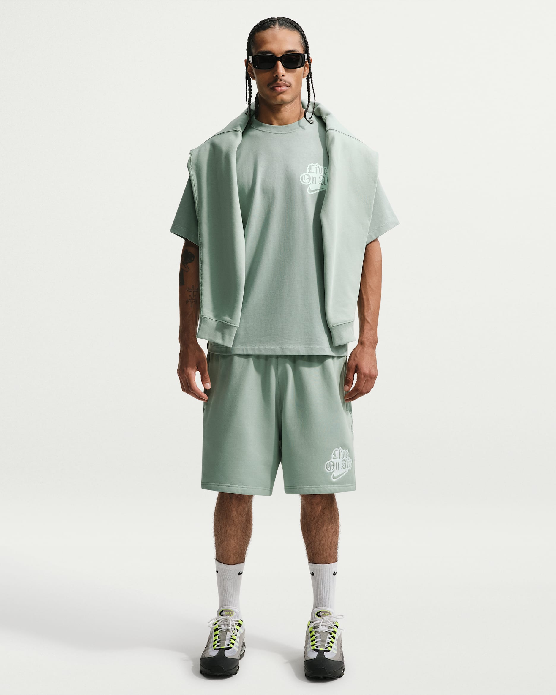 Short en tissu Fleece Nike Solo Swoosh pour homme - Steam