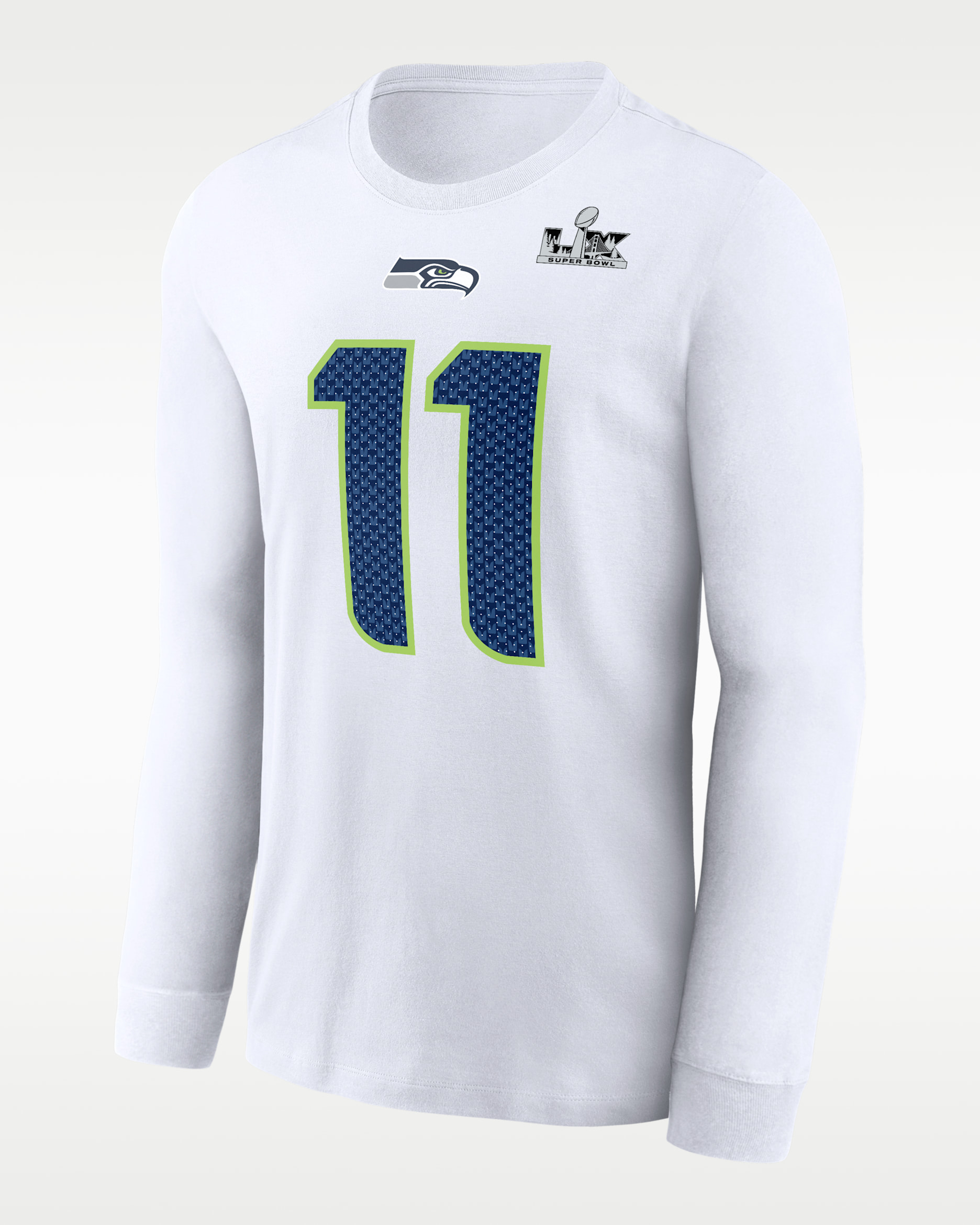 Jaxon Smith-Njigba Seattle Seahawks Super Bowl LX Men's Nike NFL Long-Sleeve T-Shirt - White