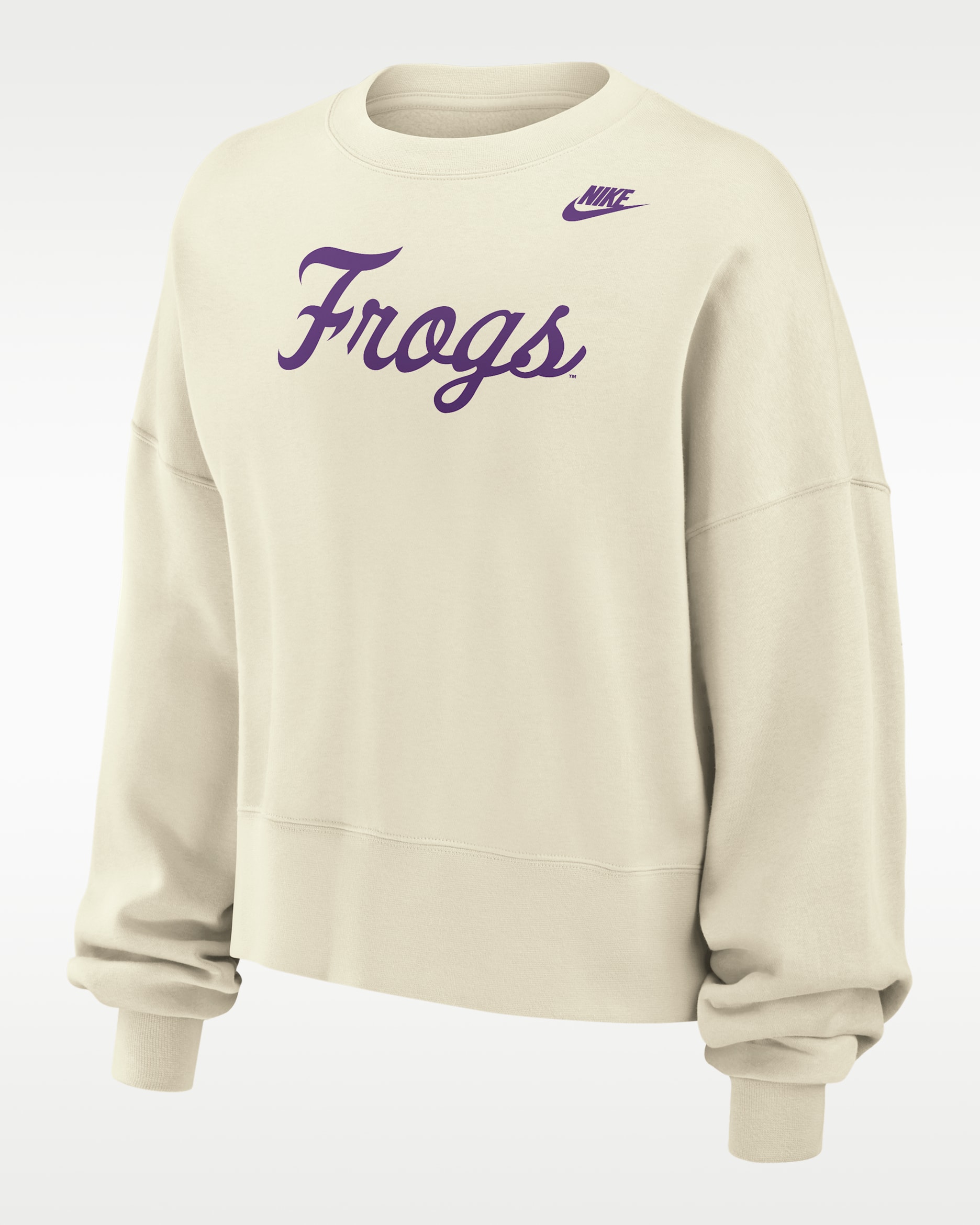 TCU Horned Frogs Phoenix Fleece Women's Nike Football Crew-Neck Sweatshirt - Sail