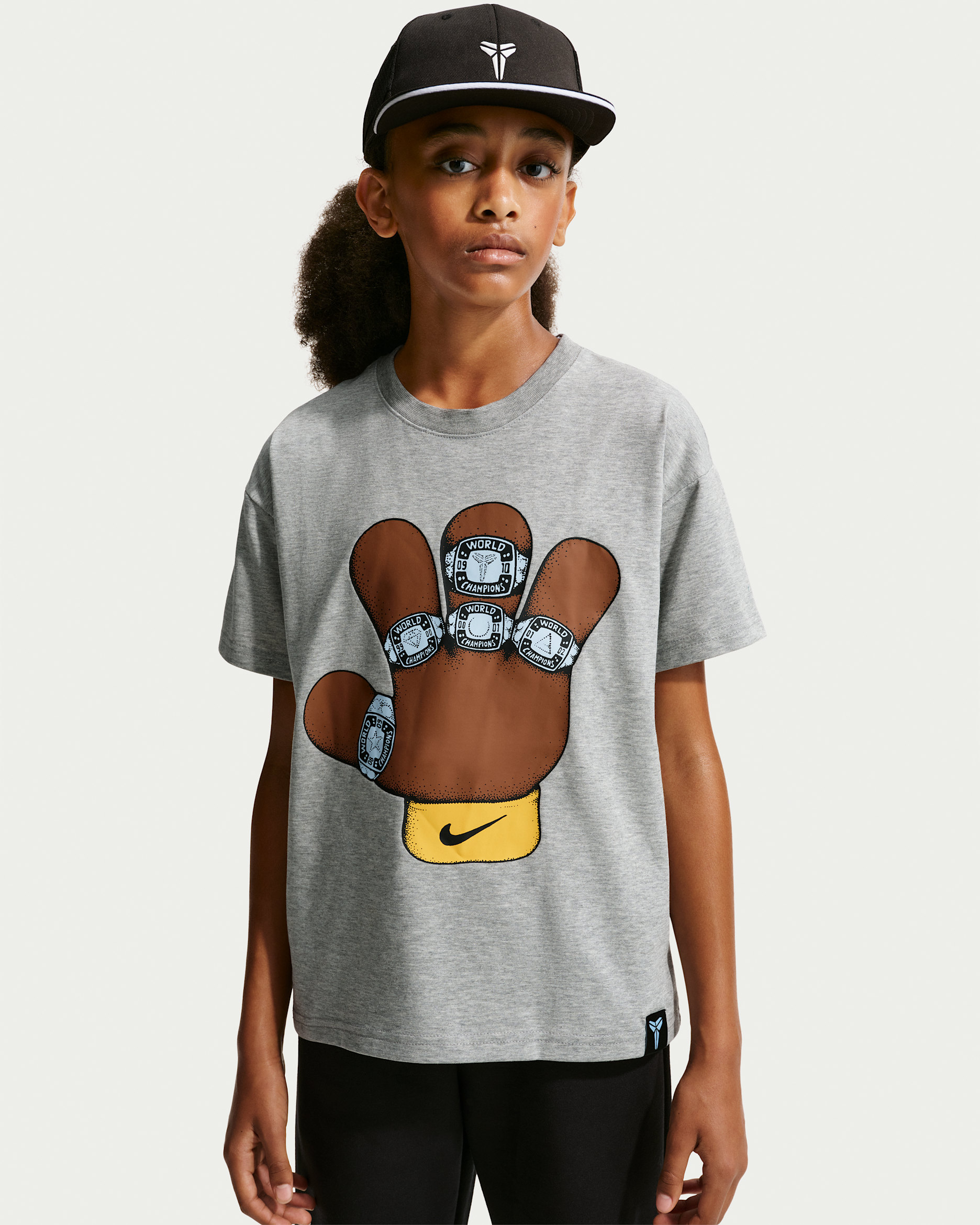 Kobe Kids' Dri-FIT Basketball T-Shirt - Dark Grey Heather