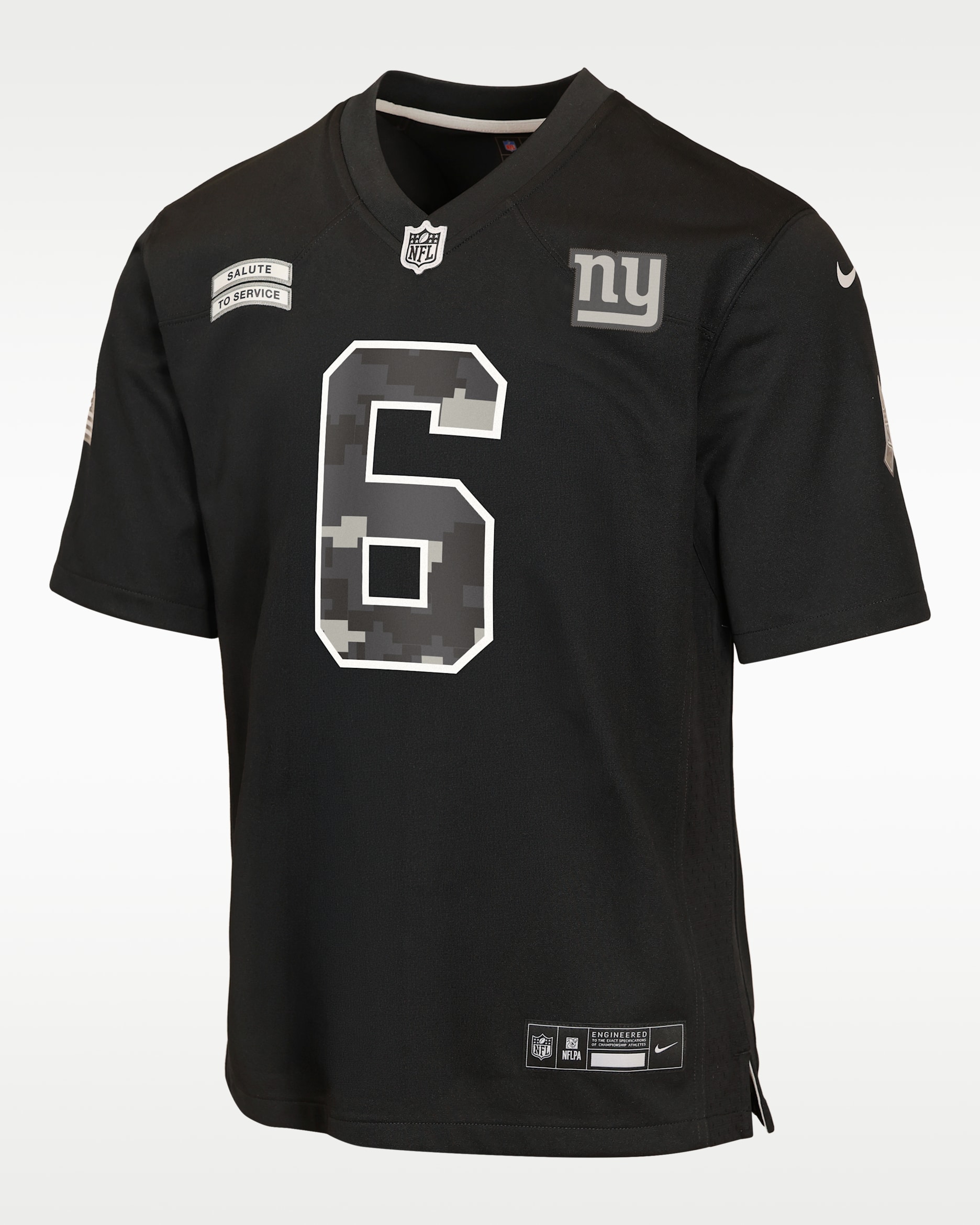 Jaxson Dart New York Giants Salute to Service Big Kids' Nike NFL Game Jersey - Black