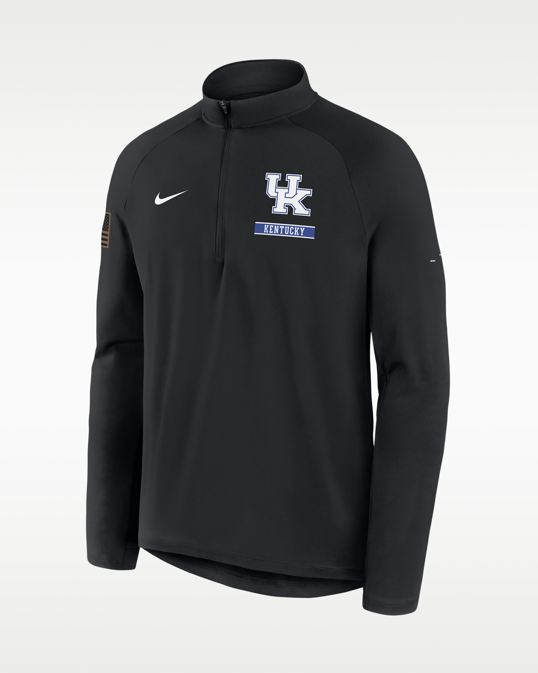 Kentucky 2026 Military Appreciation Stride Men's Nike Dri-FIT College 1/2-Zip Long-Sleeve Top - Black