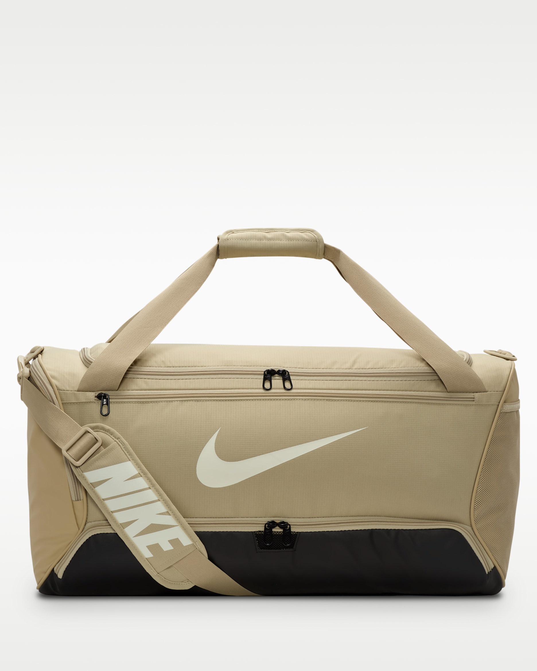 Maleta de entrenamiento Nike Brasilia 9.5 (mediana, 60L) - Caqui desierto/Negro/Vela