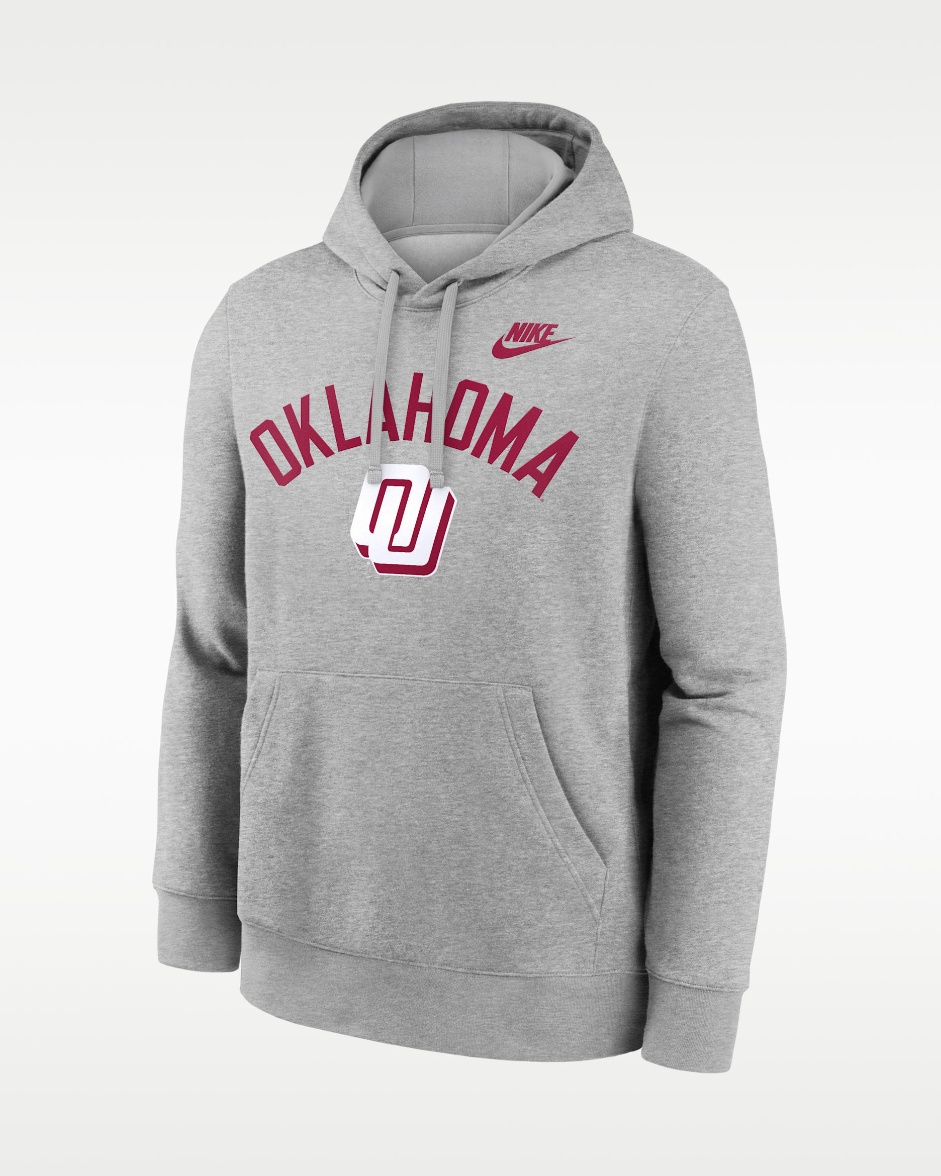 Sudadera con gorro sin cierre universitaria Nike para hombre Oklahoma Legacy Arch Club - Gris jaspeado