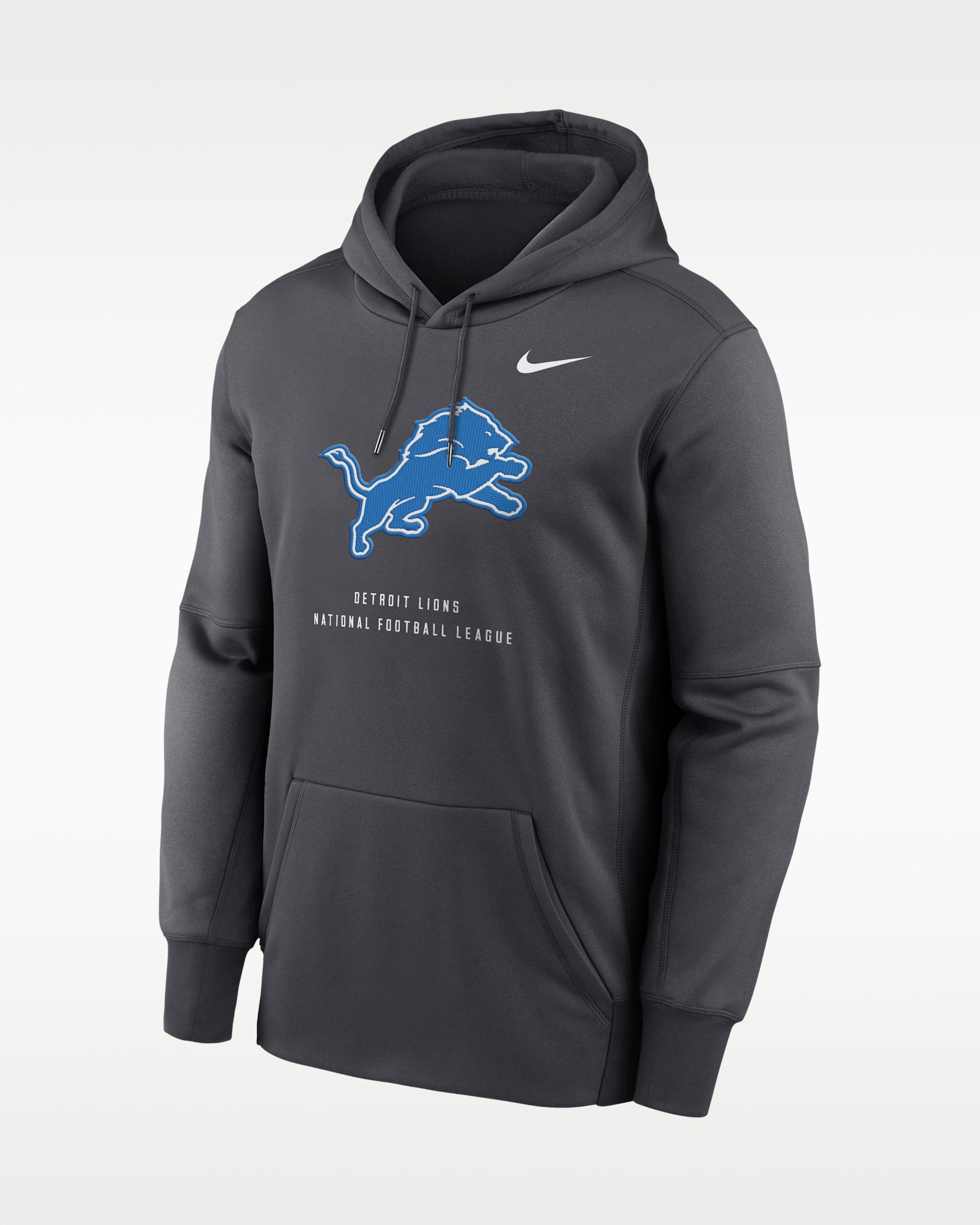 Detroit Lions Men's Nike Therma NFL Pullover Hoodie - Charcoal