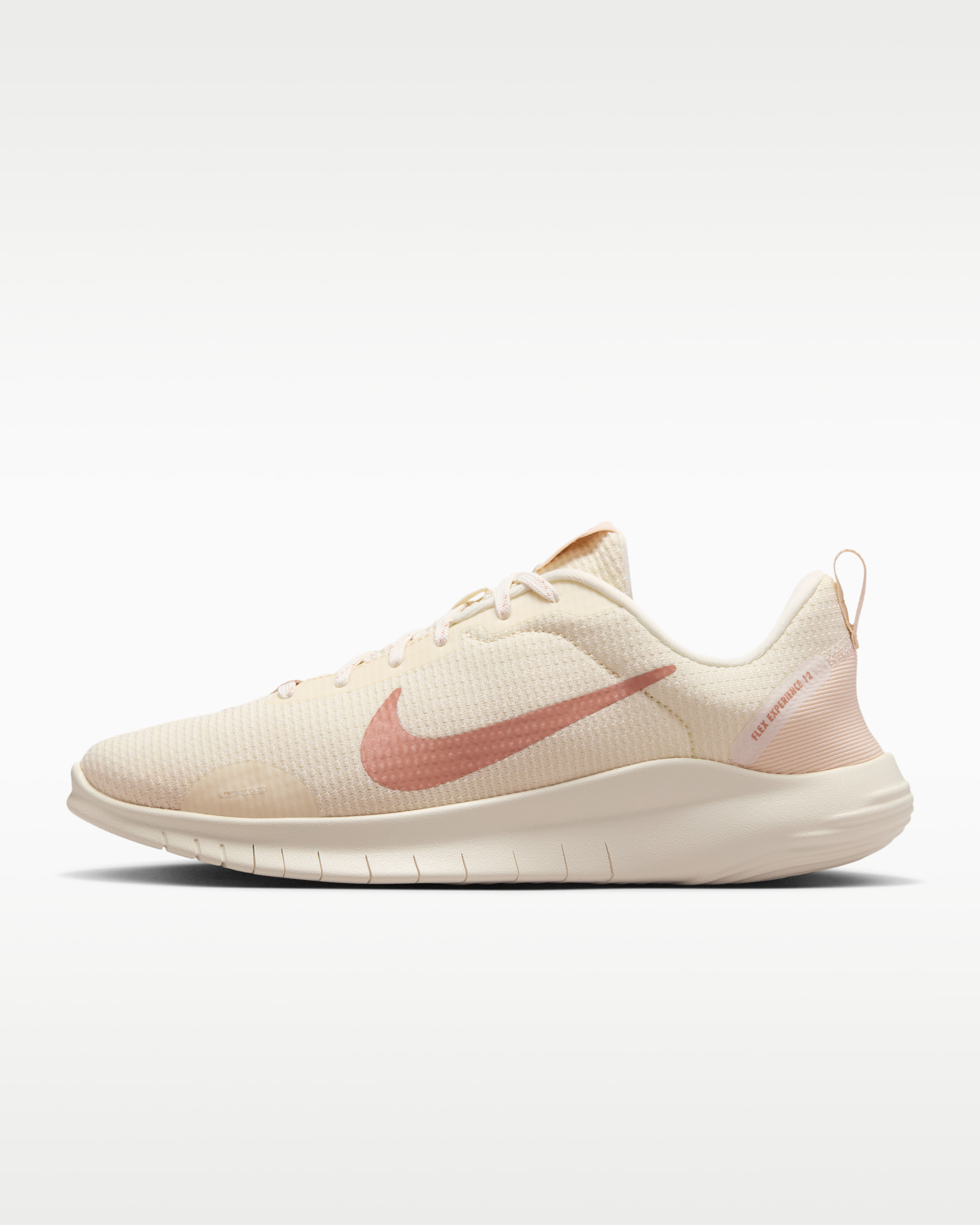 Tenis de correr en pavimento para mujer Nike Flex Experience Run 12 - Perla suave/Blanco perla/Oro rosa
