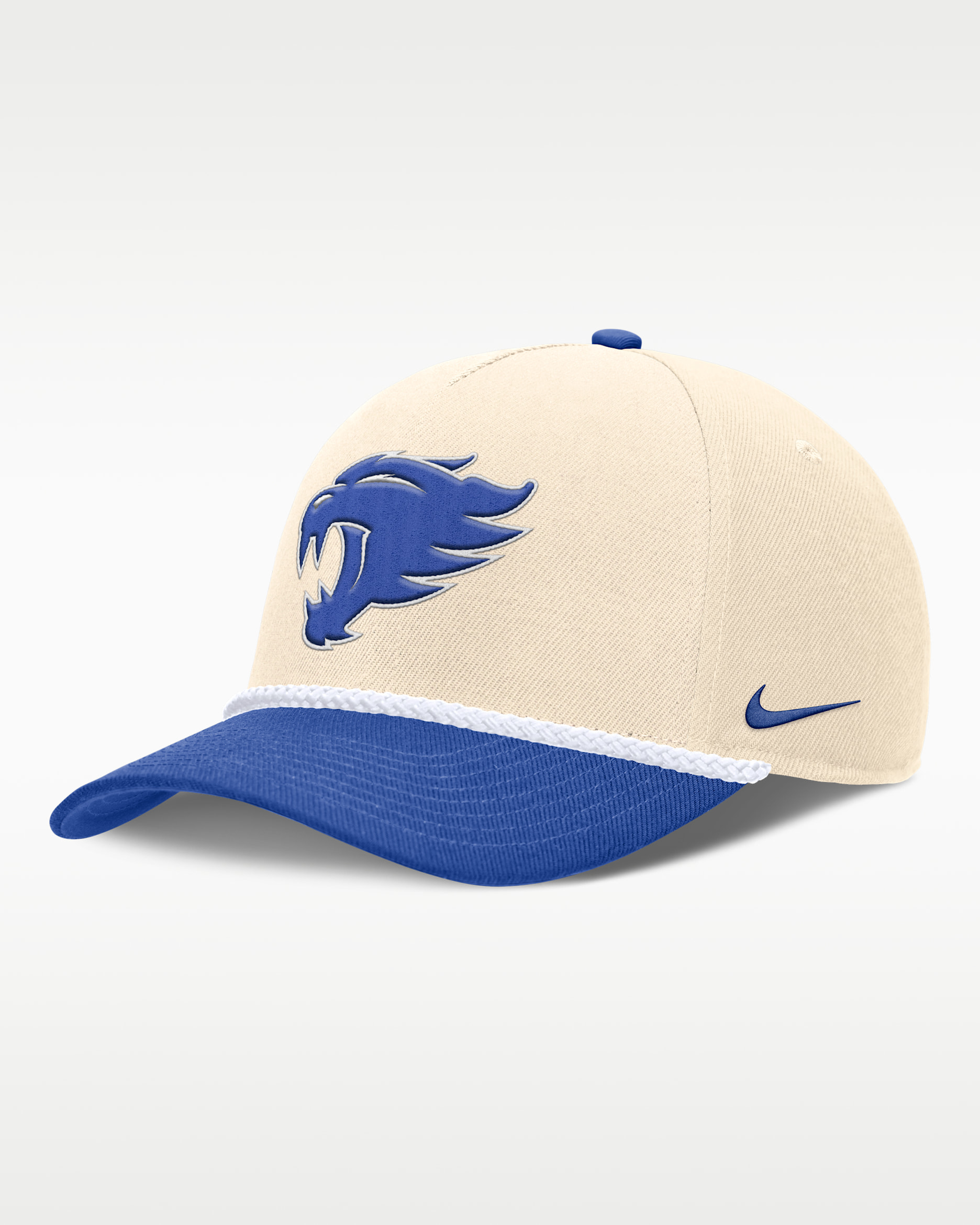 Kentucky Primetime Rope 2-Tone Rise Men's Nike College Adjustable Hat - White/Royal Blue/Royal Blue