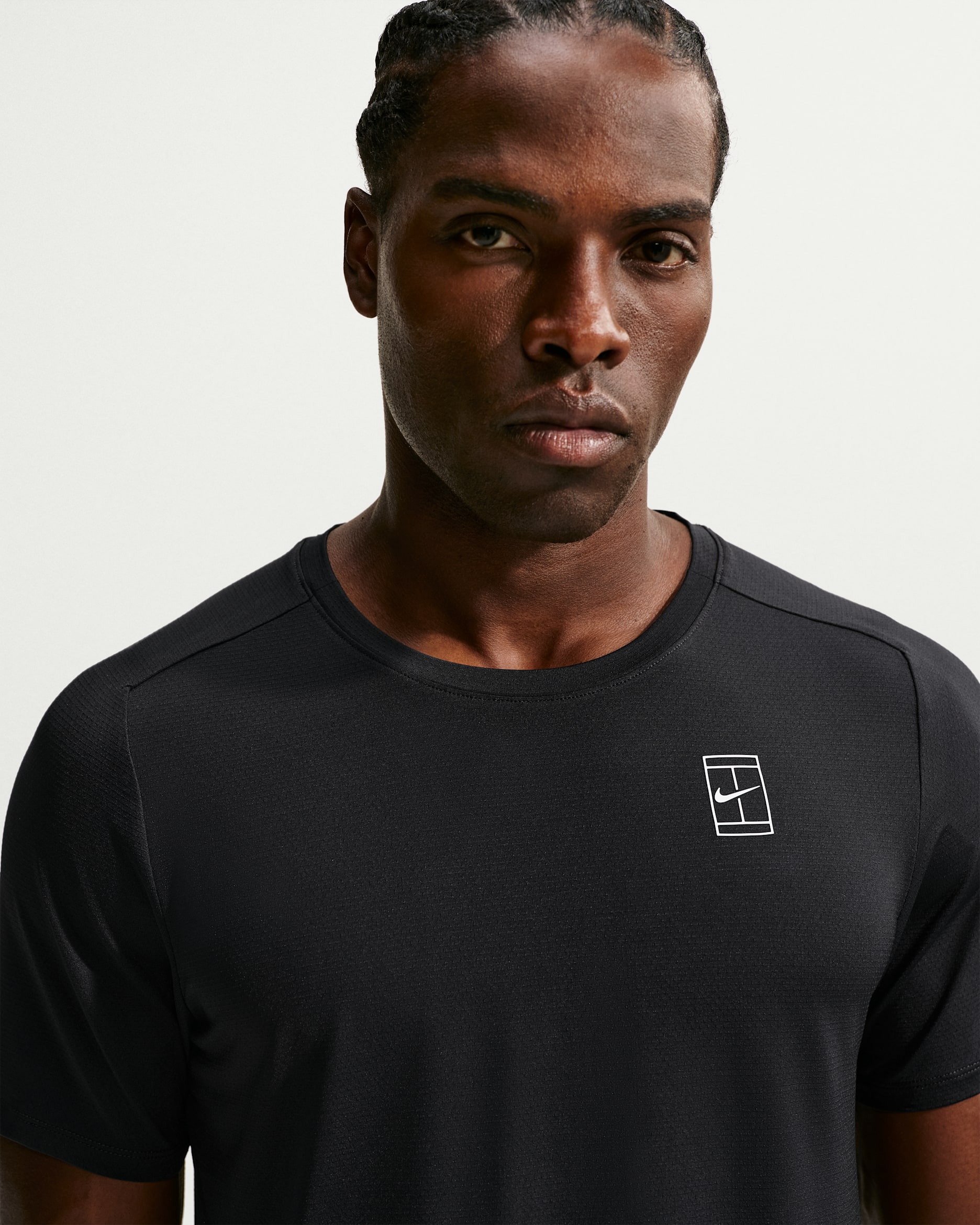 NikeCourt Advantage Dri-FIT Tennisoberteil (Herren) - Schwarz/Weiß