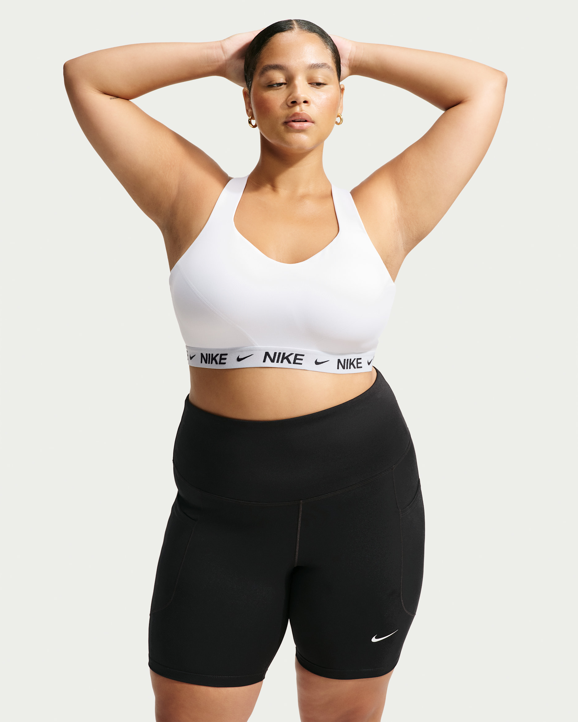 Bra imbottito regolabile Nike Indy High Support (Plus size) – Donna - Bianco/Stone Mauve/Nero