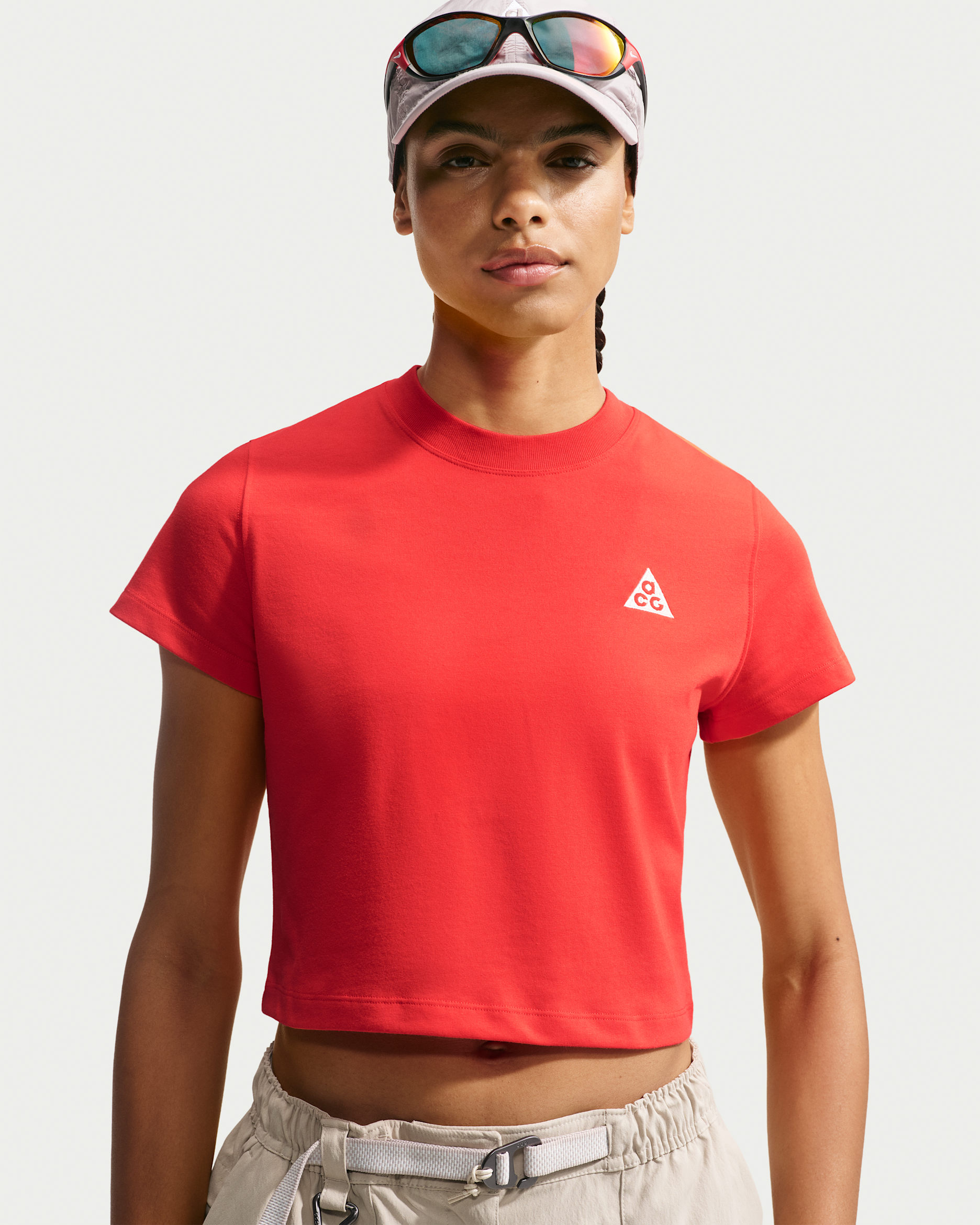 Nike ACG Women's Dri-FIT Short-Sleeve Top - Light Crimson/Summit White