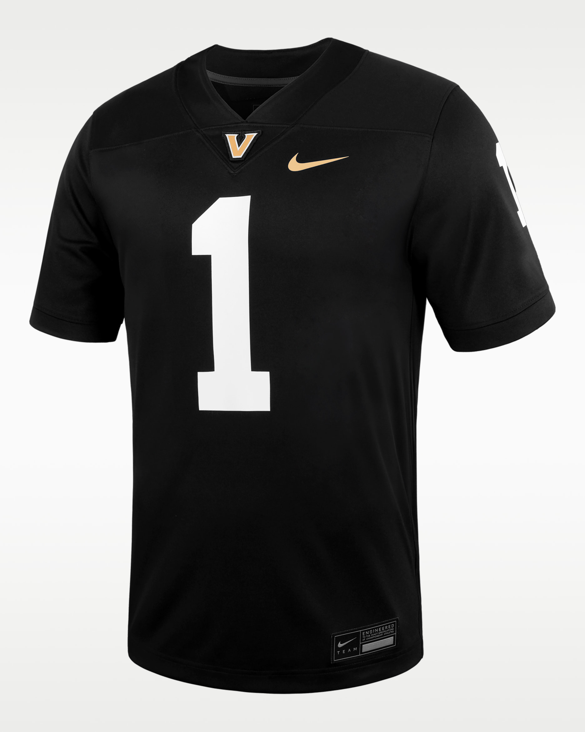 Jersey de fútbol americano universitario Nike Replica para hombre Vanderbilt - Negro