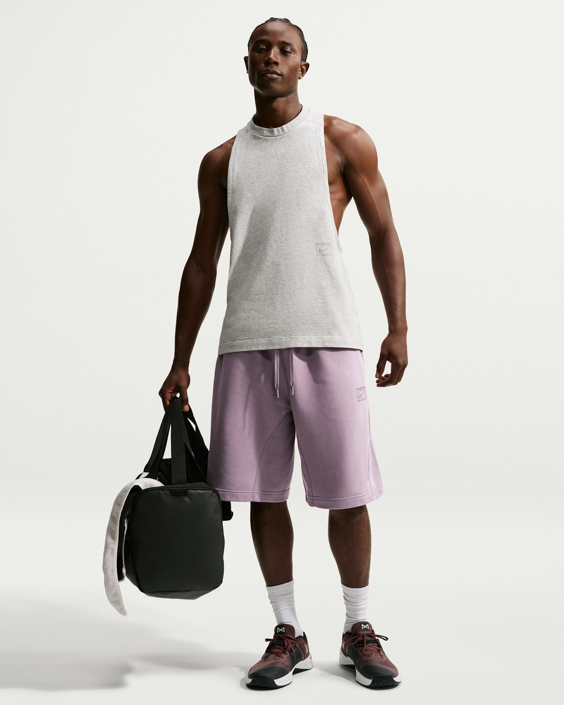 Nike N.A.C. Men's Dri-FIT Fleece Training Shorts - Purple Smoke/Purple Smoke