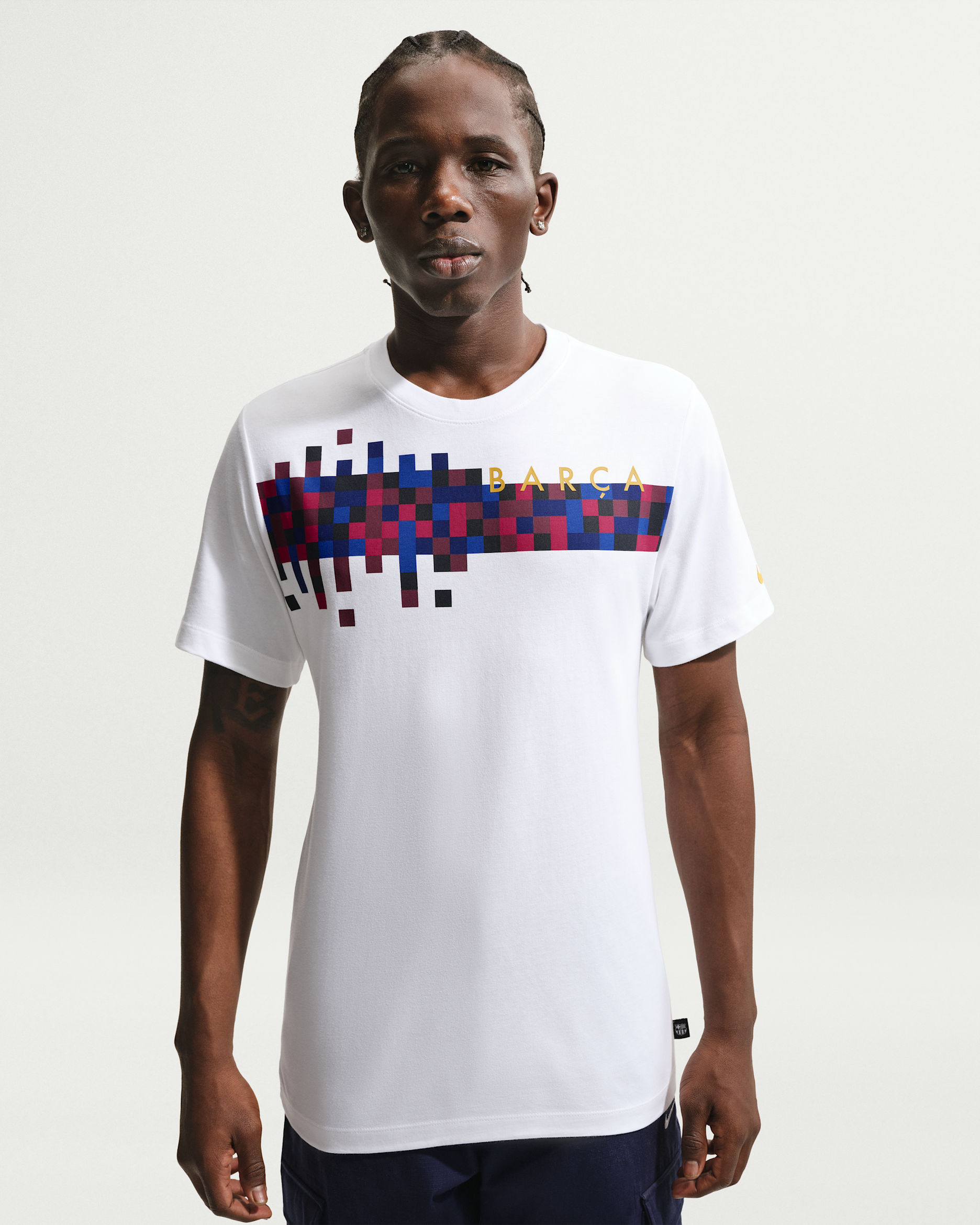 T-shirt Nike Football FC Barcelona pour homme - Blanc