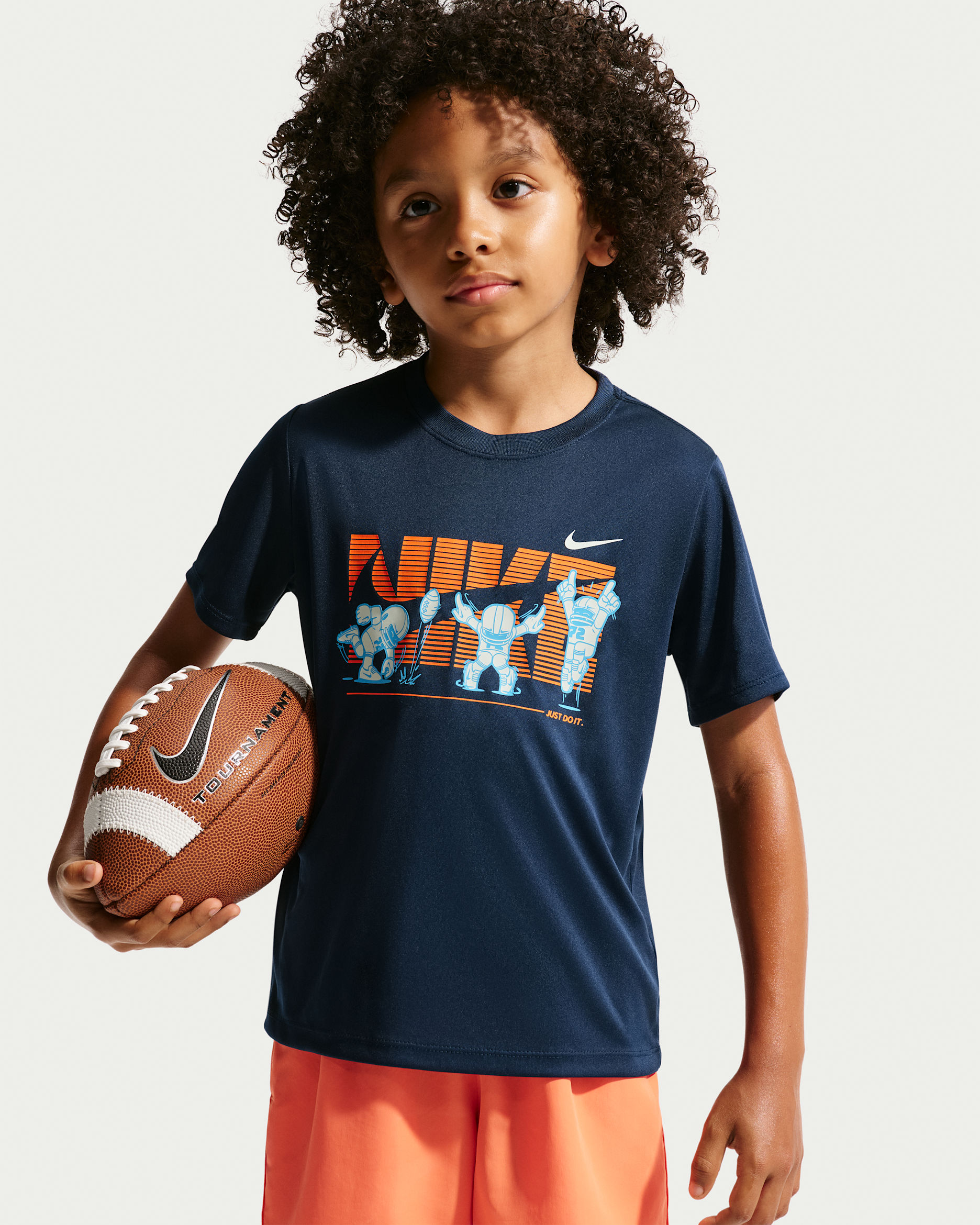 Playera Dri-FIT End Zone Dance para niños talla pequeña Nike - Azul marino medianoche